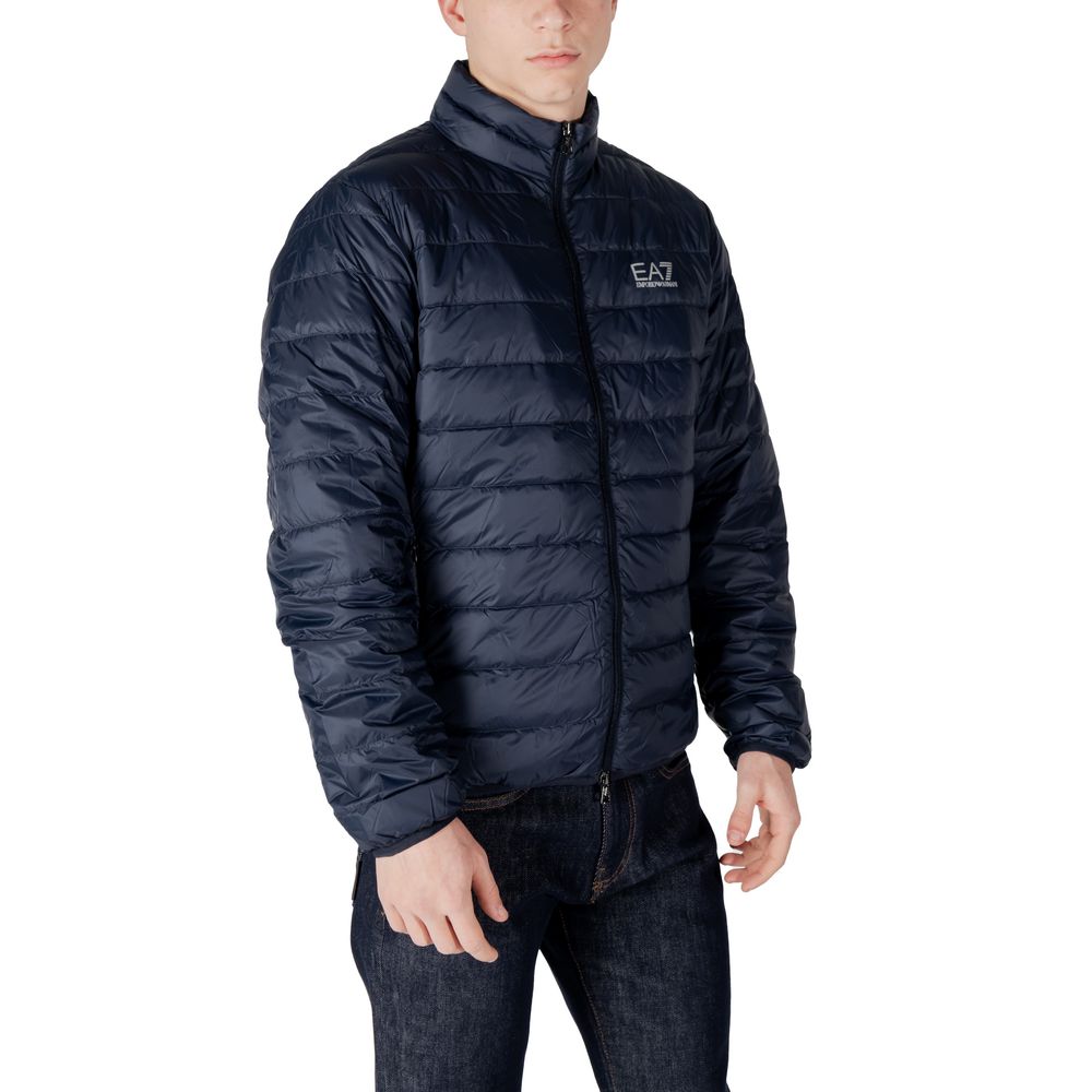 EA7 Emporio Armani Blue Cotton Jacket for Modern Elegance