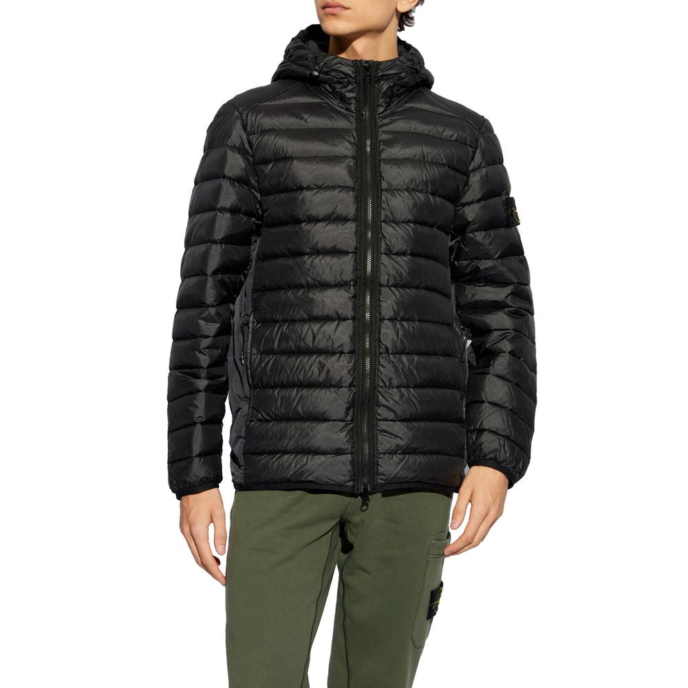 Stone Island Black Nylon Jacket for Elevated Style