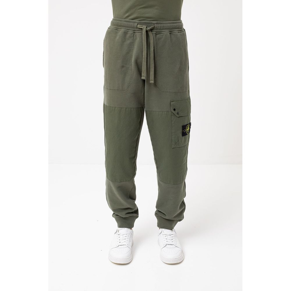 Stone Island Green Cotton Tracksuit Trouser for Luxury Style
