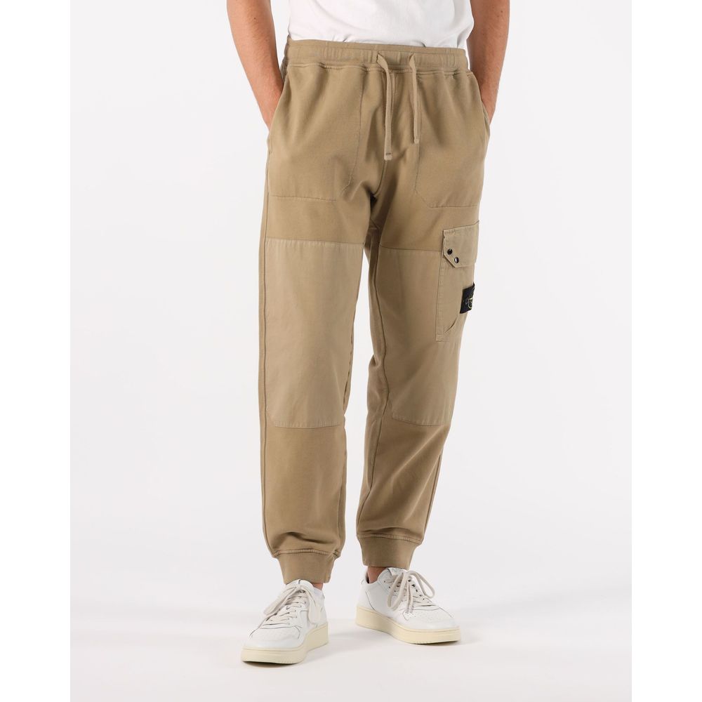 Stone Island Beige Cotton Cargo Trouser for Elevated Style