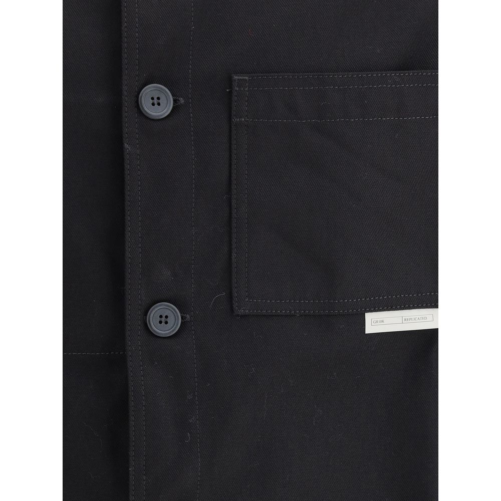 GR10K Blue Cotton Denim Shirt Jacket for Elevated Style