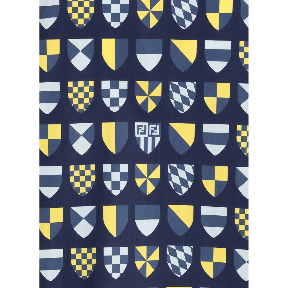 Fendi White Cotton Shirt with Banners - Sophisticated Luxury Wear