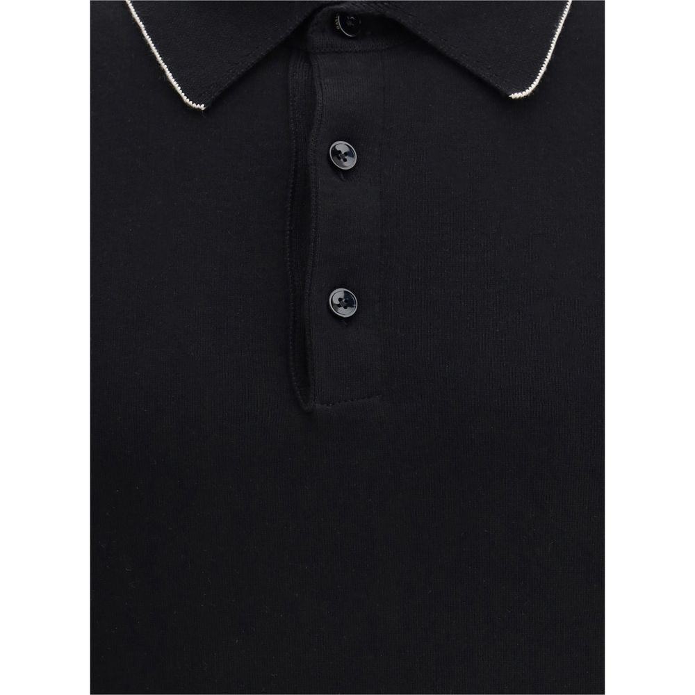 Svevo Navy Premium Cotton Long-sleeved Polo Shirt