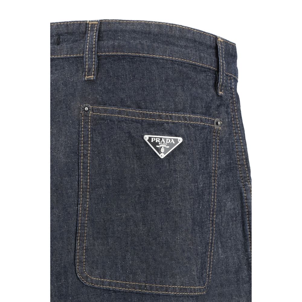 Prada Black Cotton Baggy Pants - Luxurious Wide-Leg Trousers