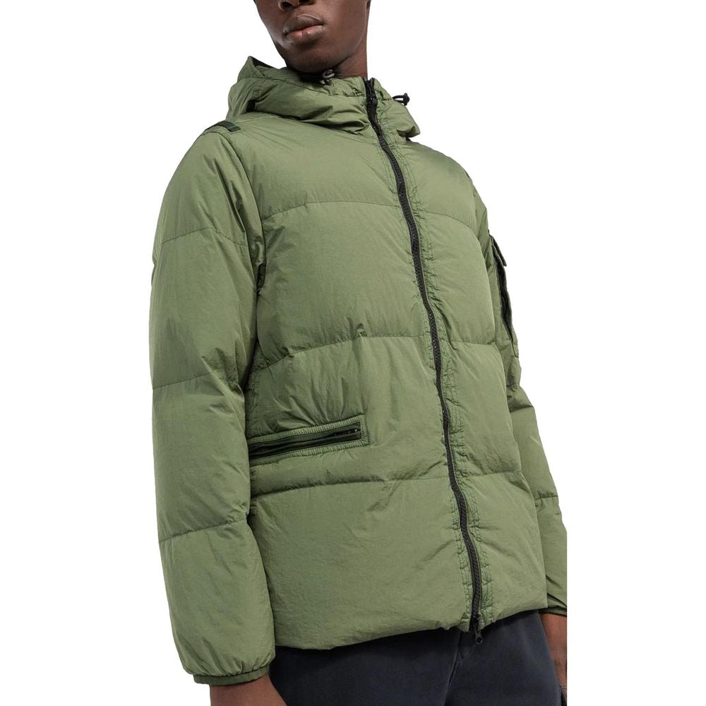 Stone Island Green Nylon Jacket for Elevated Style