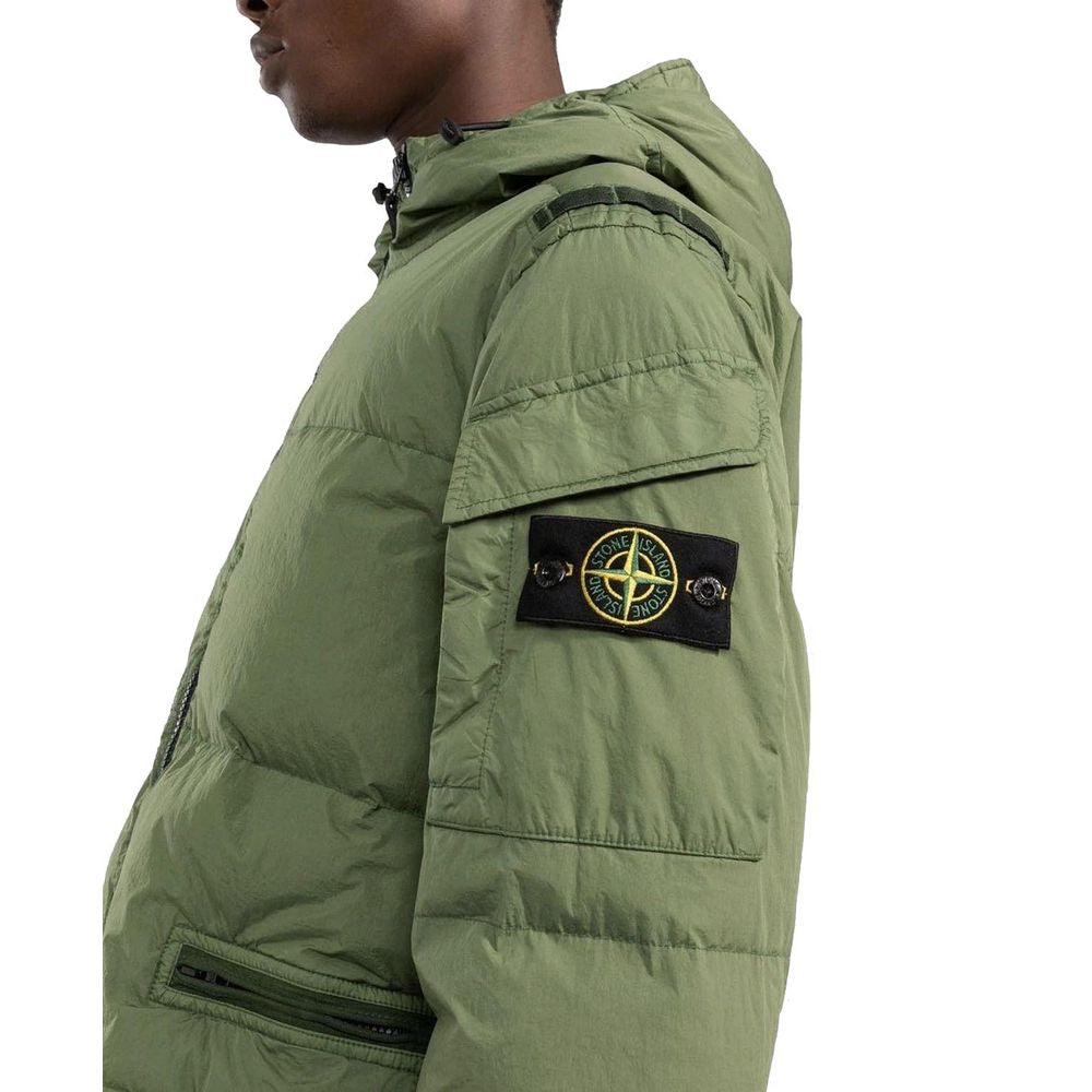 Stone Island Green Nylon Jacket for Elevated Style