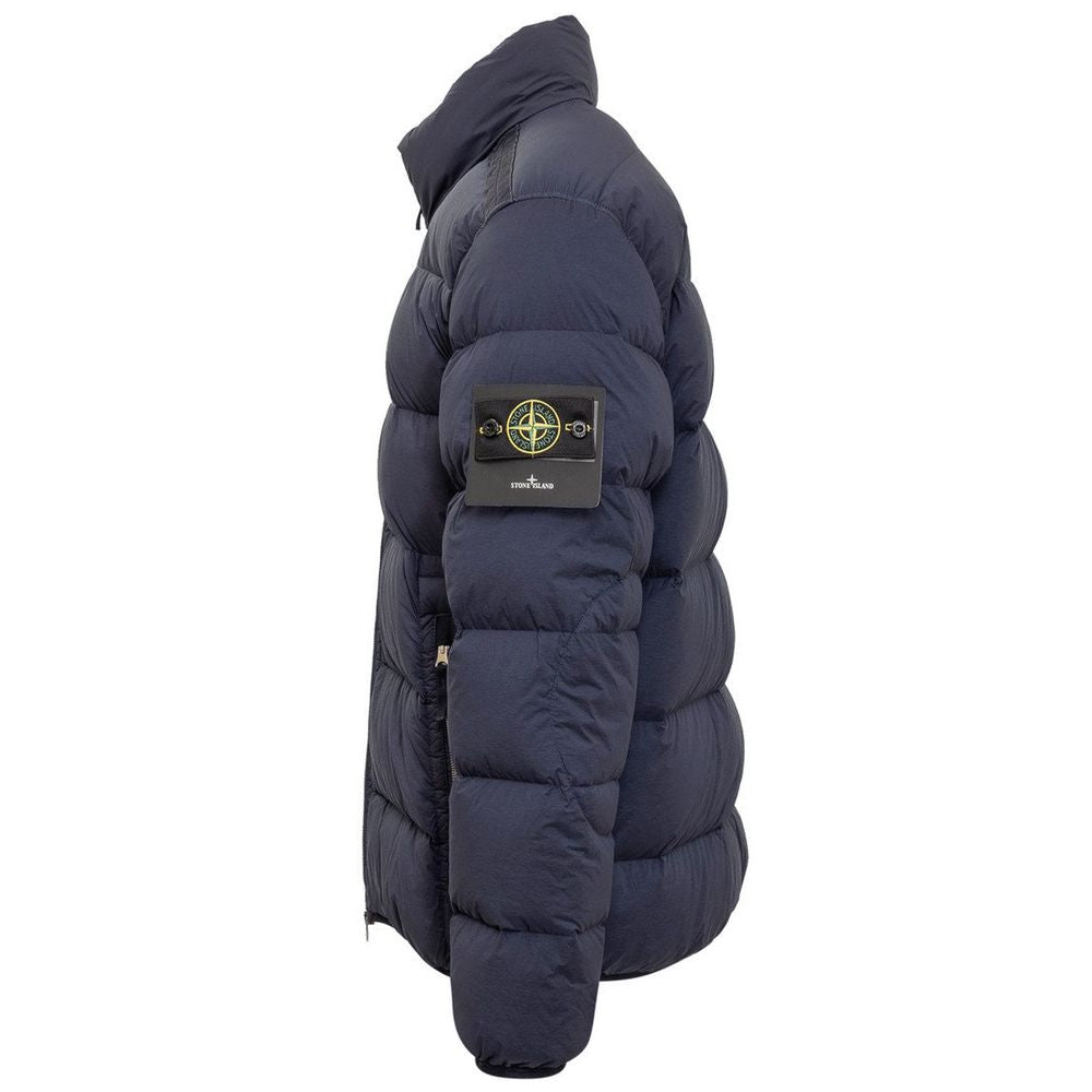 Stone Island Blue Nylon Jacket for Elevated Outerwear Style