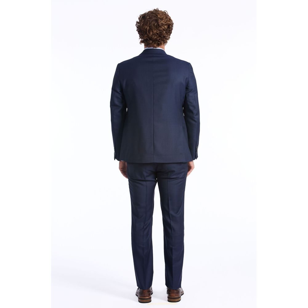 Baldinini Blue Wool Suit for Elevated Elegance