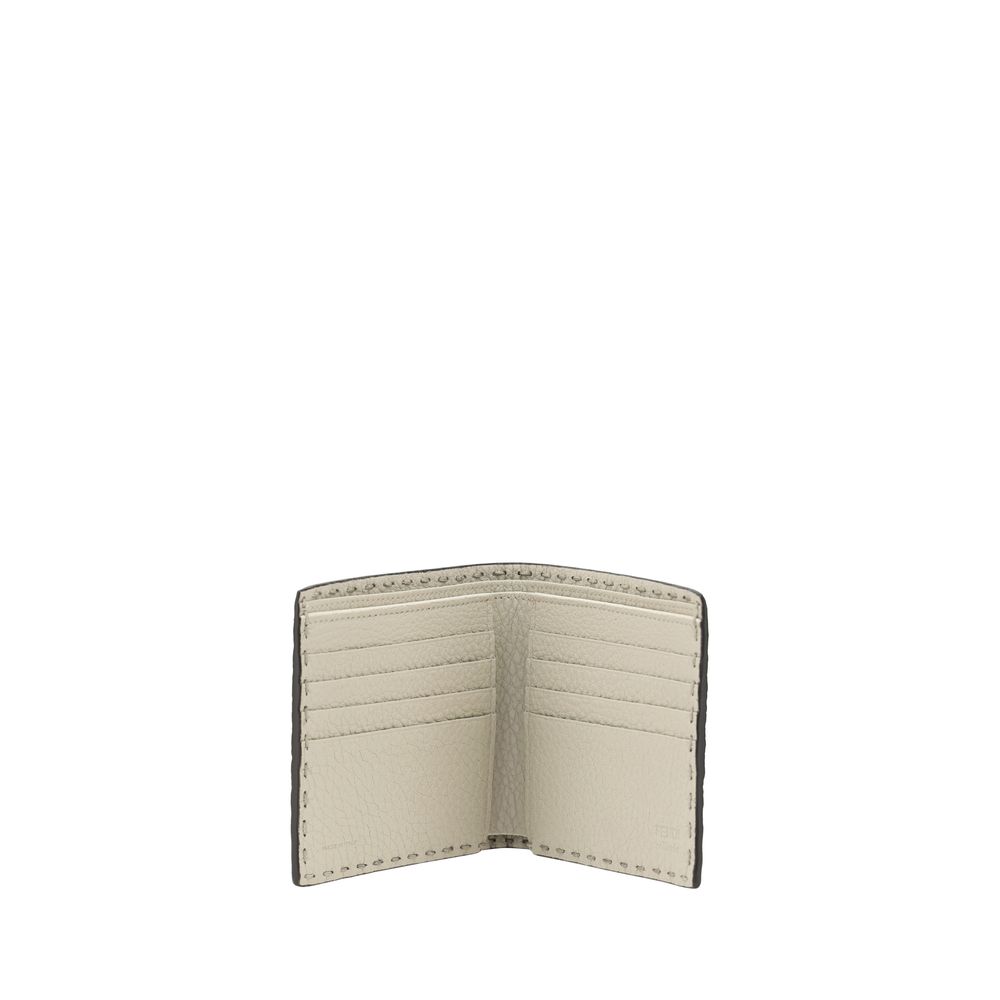 Fendi Black Exquisite Grained Leather Wallet