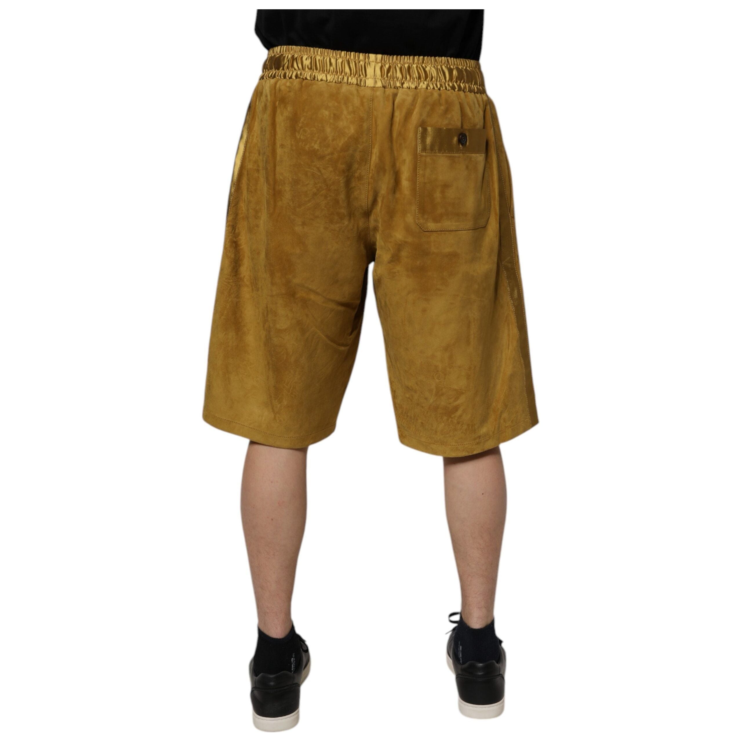 Dolce & Gabbana Brown Lambskin Suede Bermuda Shorts