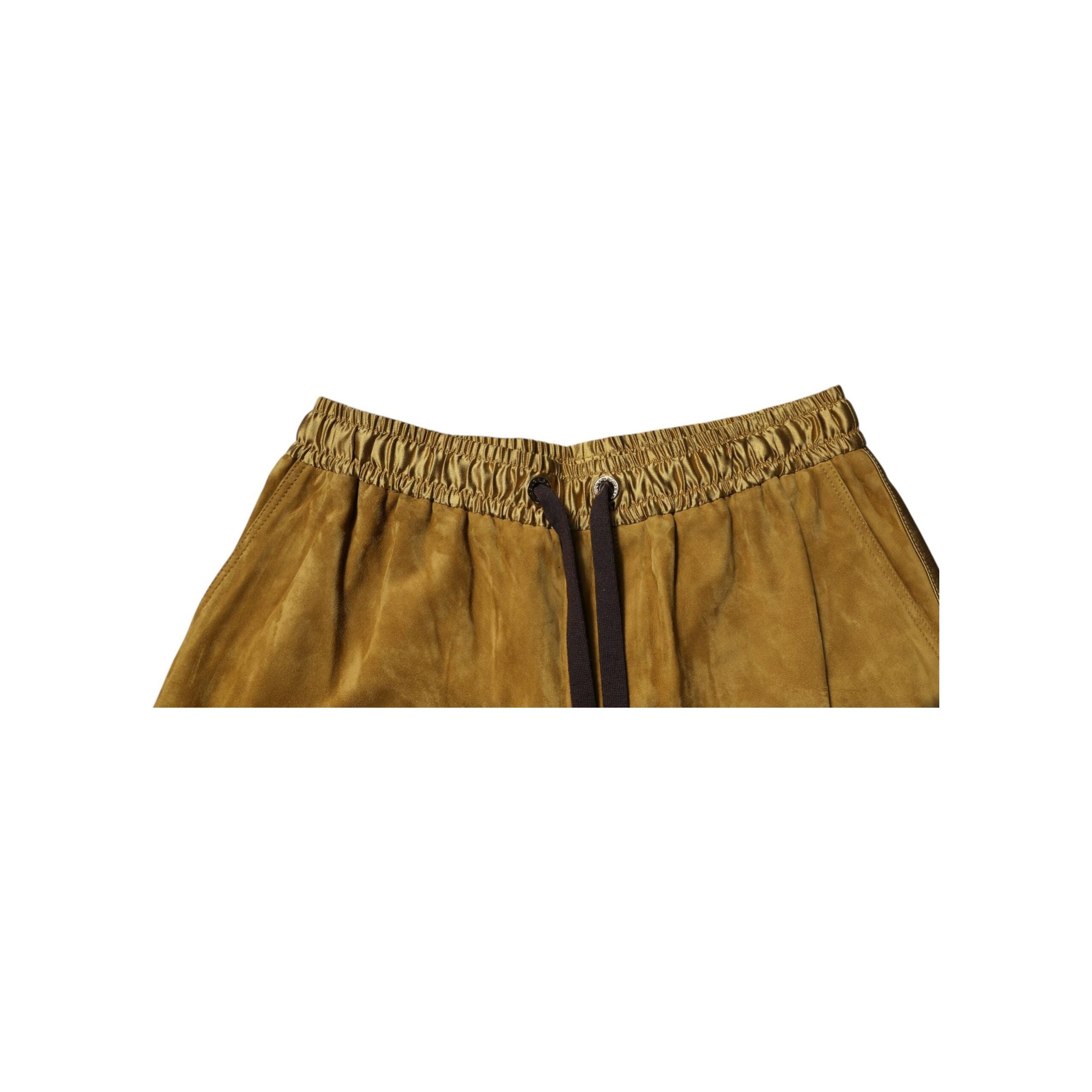 Dolce & Gabbana Brown Lambskin Suede Bermuda Shorts