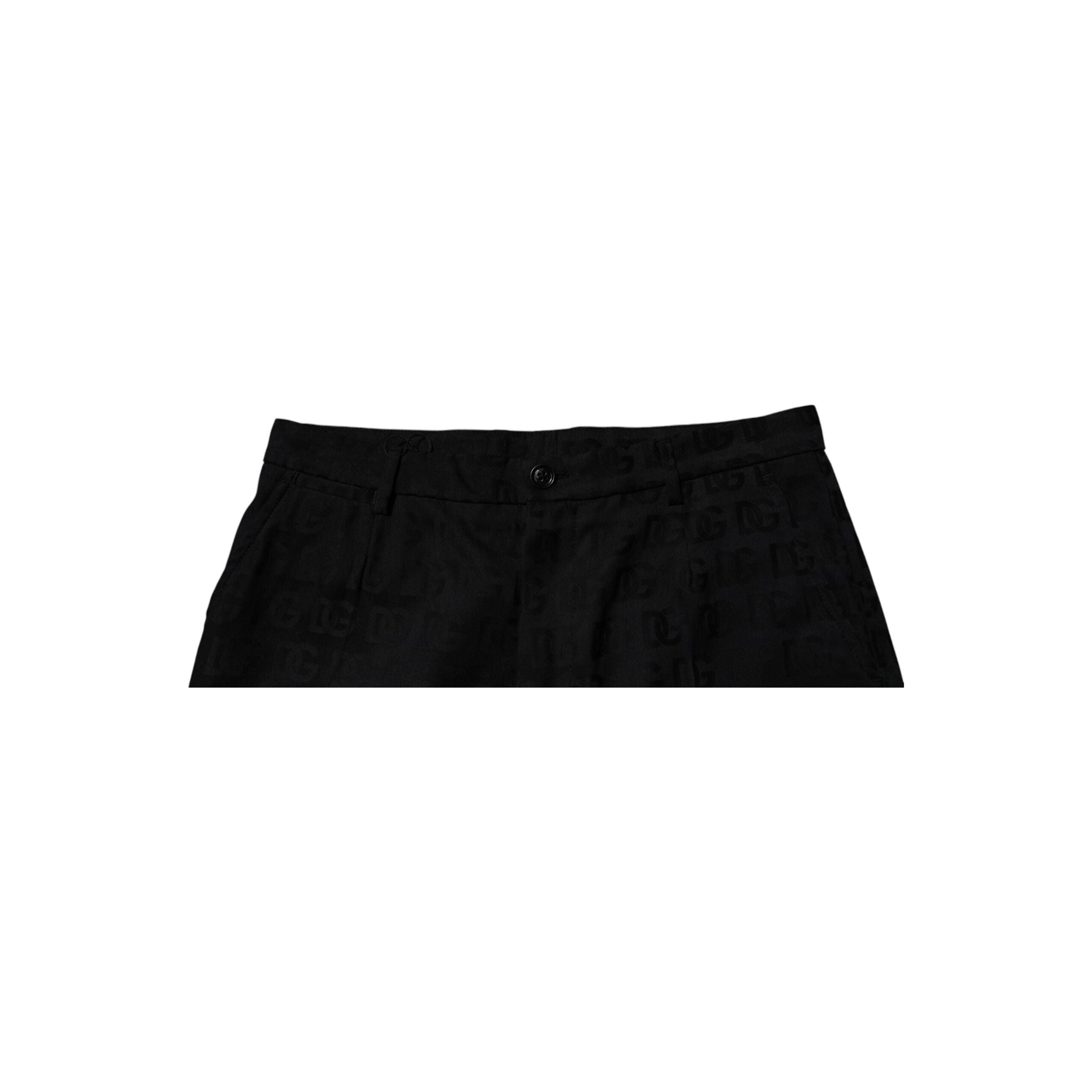 Dolce & Gabbana Black Cotton Casual Mid Waist Chino Shorts