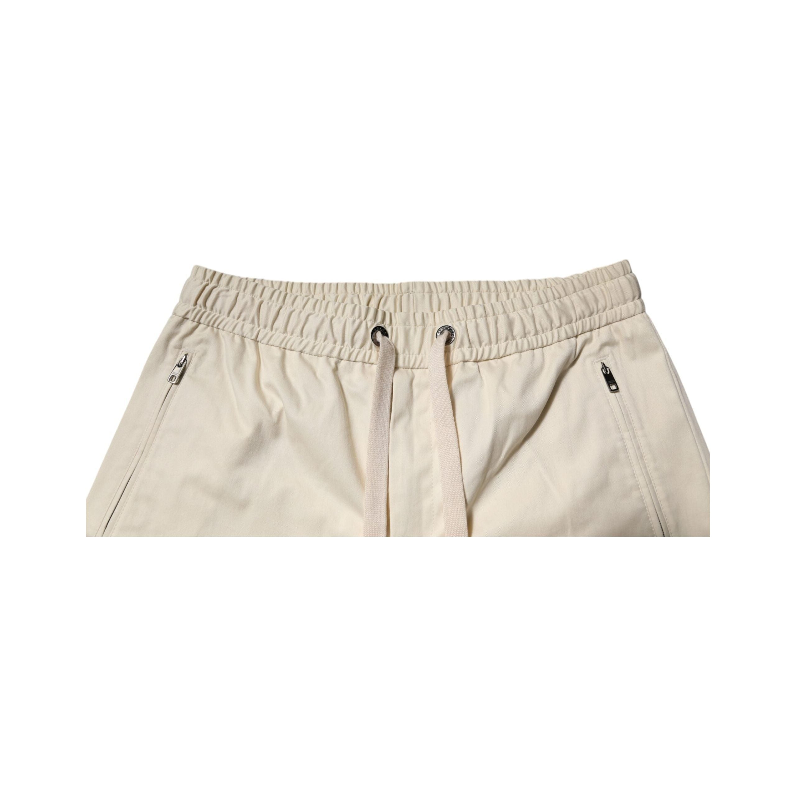 Dolce & Gabbana Off White Cotton Stretch Bermuda Shorts