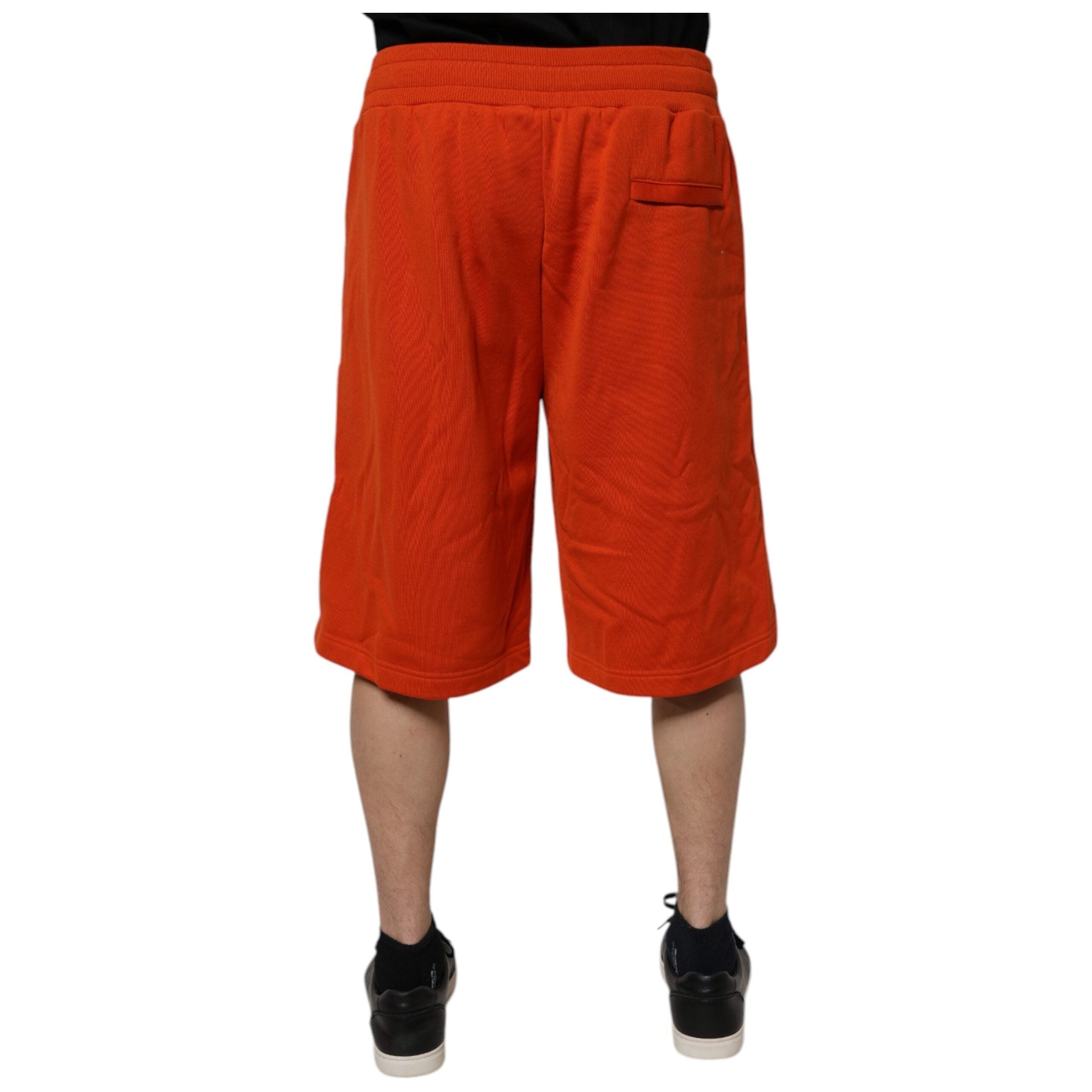 Dolce & Gabbana Red Cotton Blend Mid Waist Bermuda Shorts