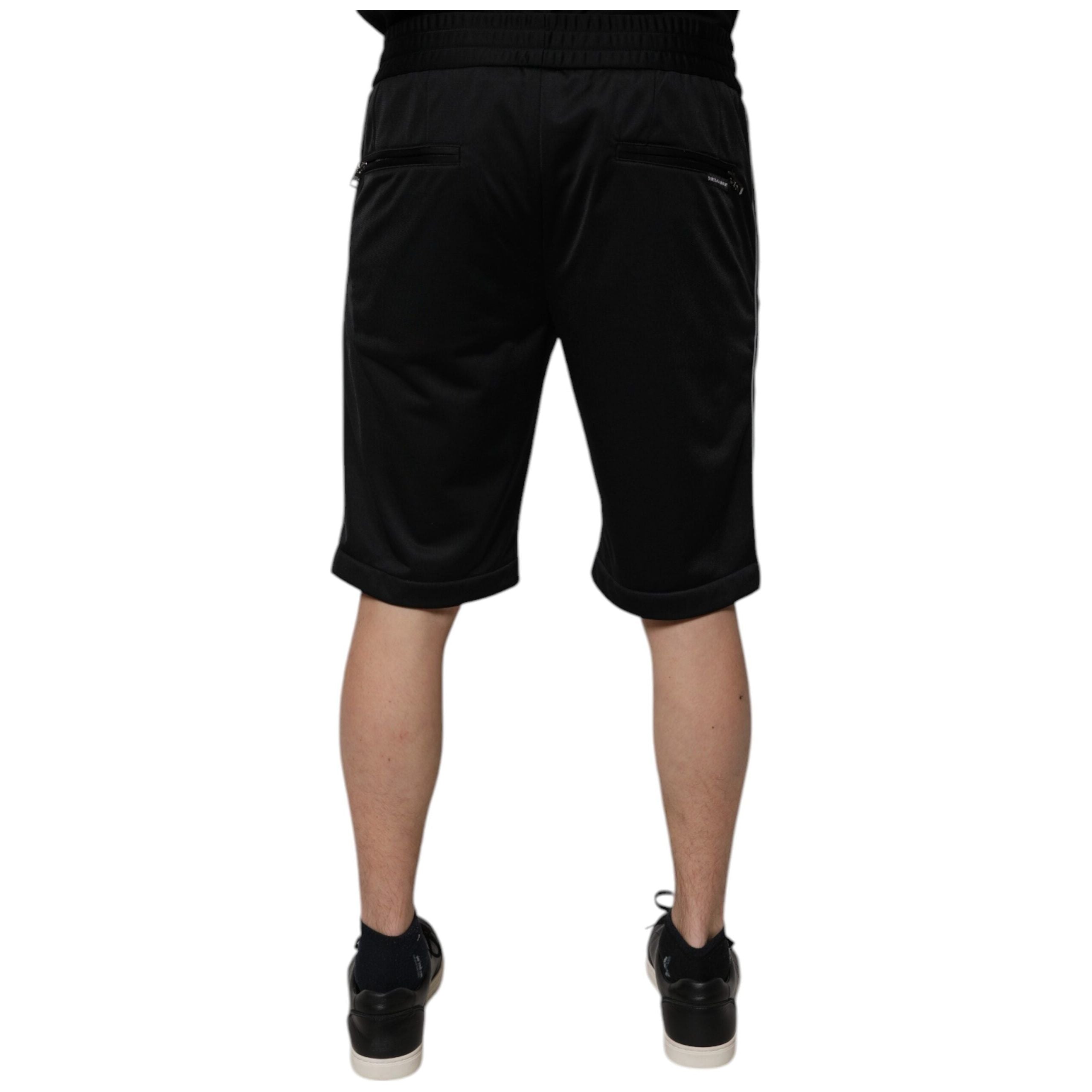 Dolce & Gabbana Black Cotton Mid Waist Bermuda Shorts