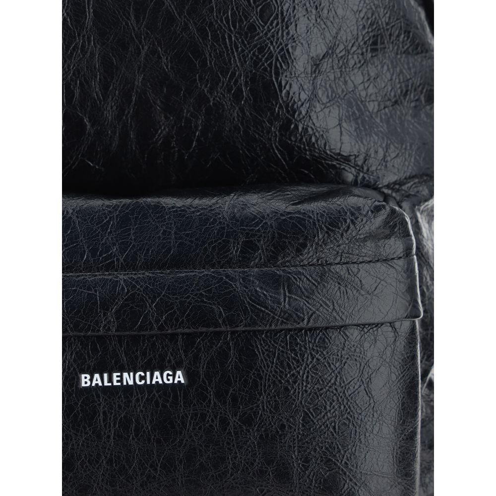Balenciaga Black Premium Calfskin Leather Backpack
