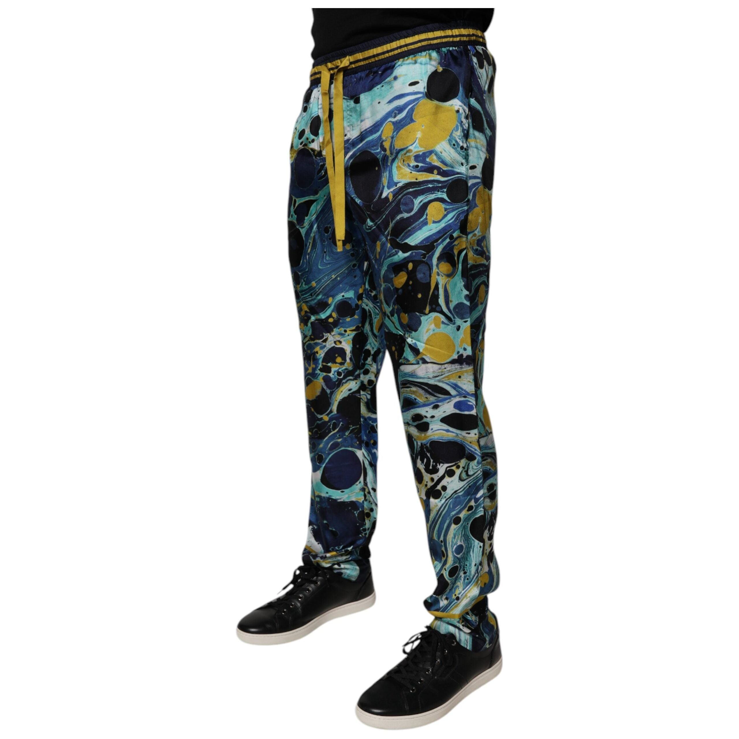 Dolce & Gabbana Multicolor Silk Jogger Sweatpants