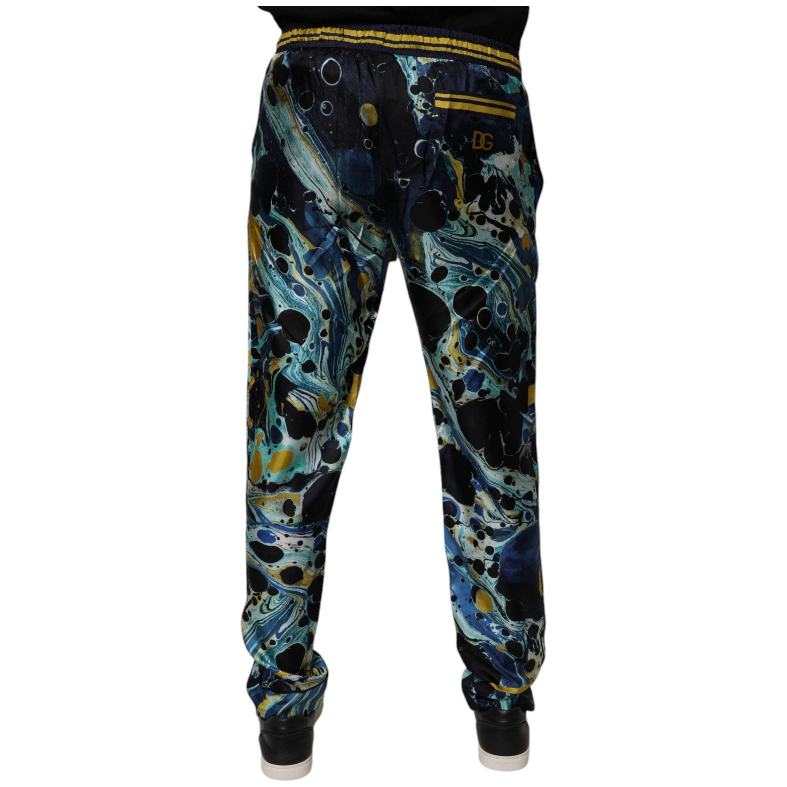 Dolce & Gabbana Multicolor Silk Jogger Sweatpants