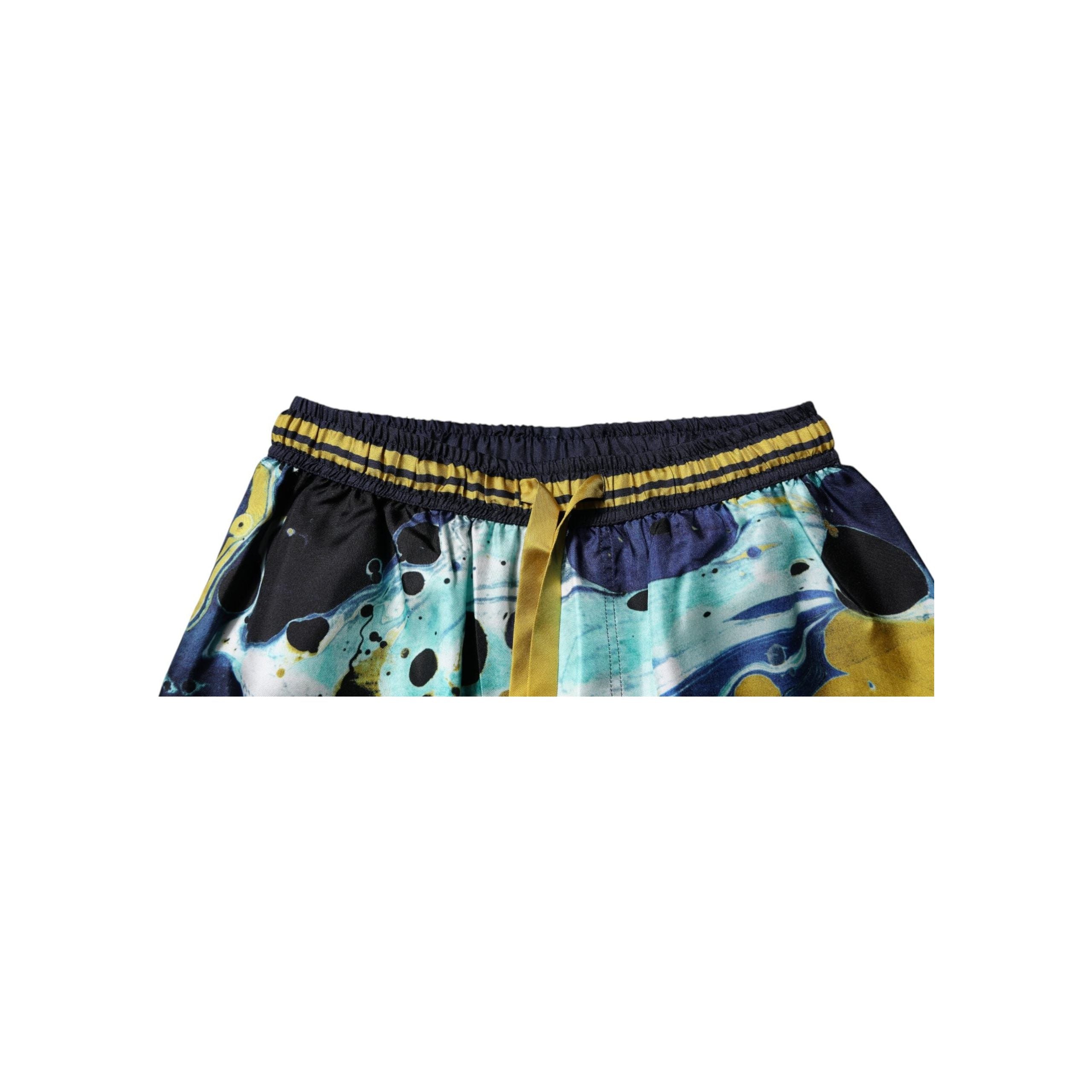 Dolce & Gabbana Multicolor Silk Jogger Sweatpants