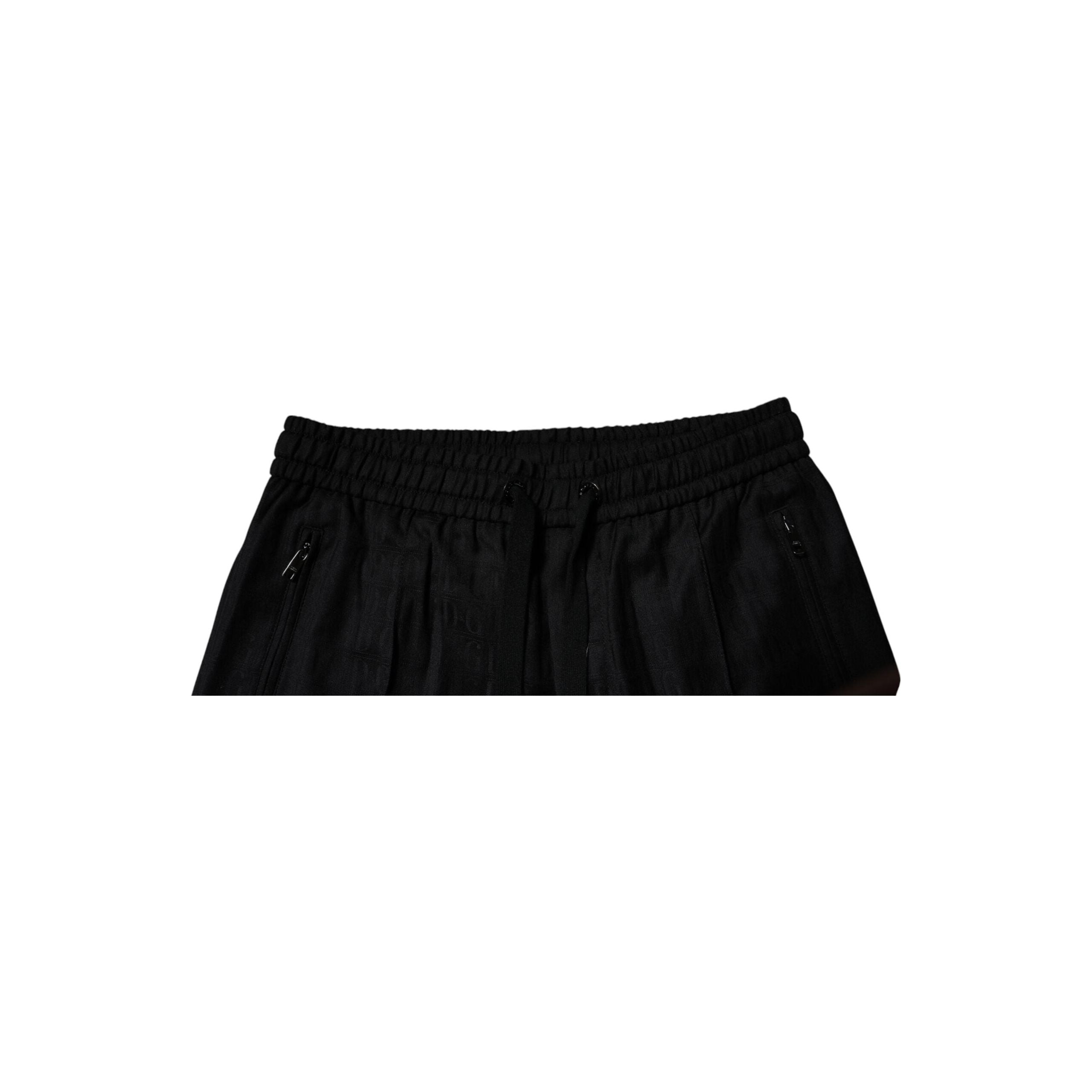 Dolce & Gabbana Black Wool Jogger Jogging Pants Luxury Comfort