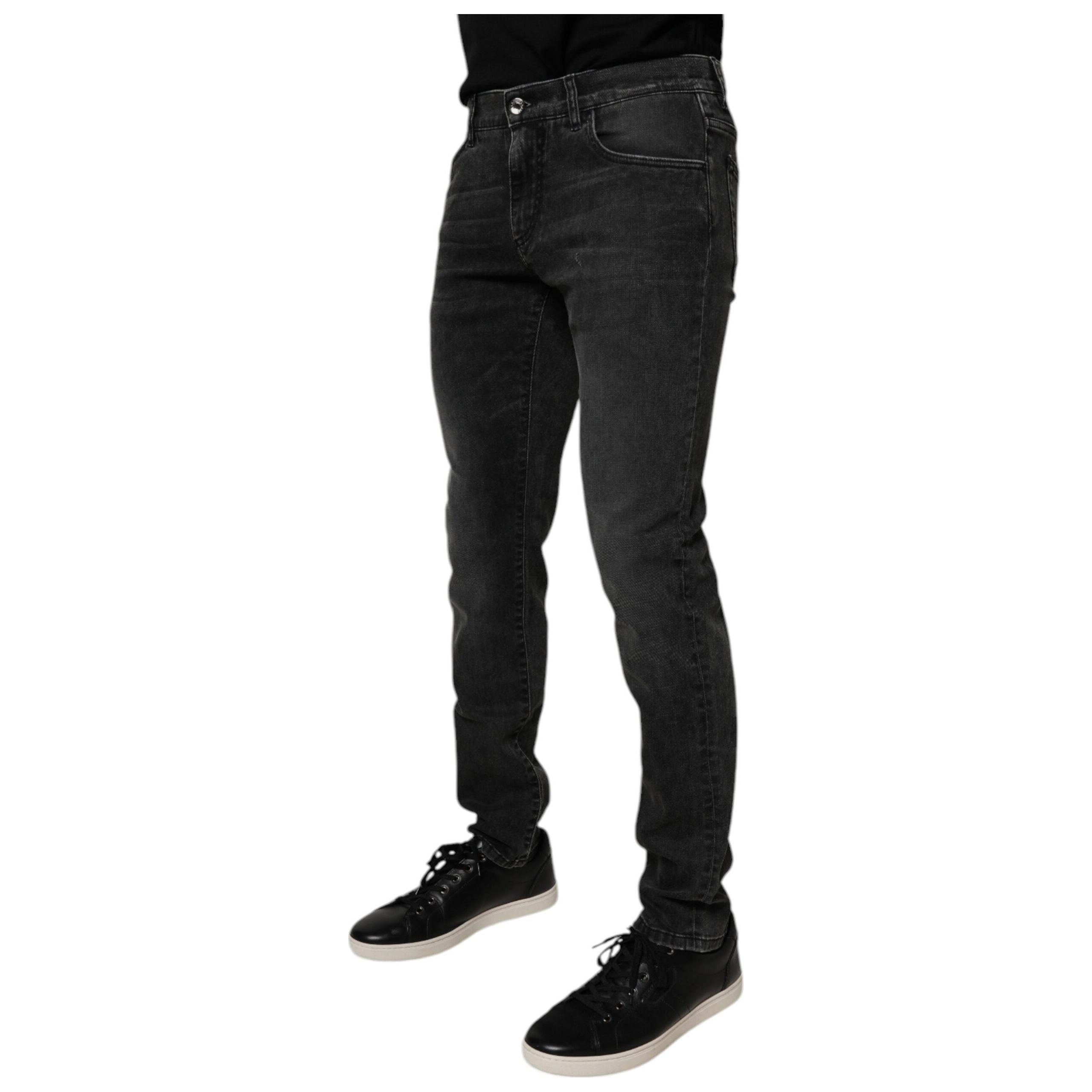 Dolce & Gabbana Black Cotton Stretch Skinny Denim Jeans