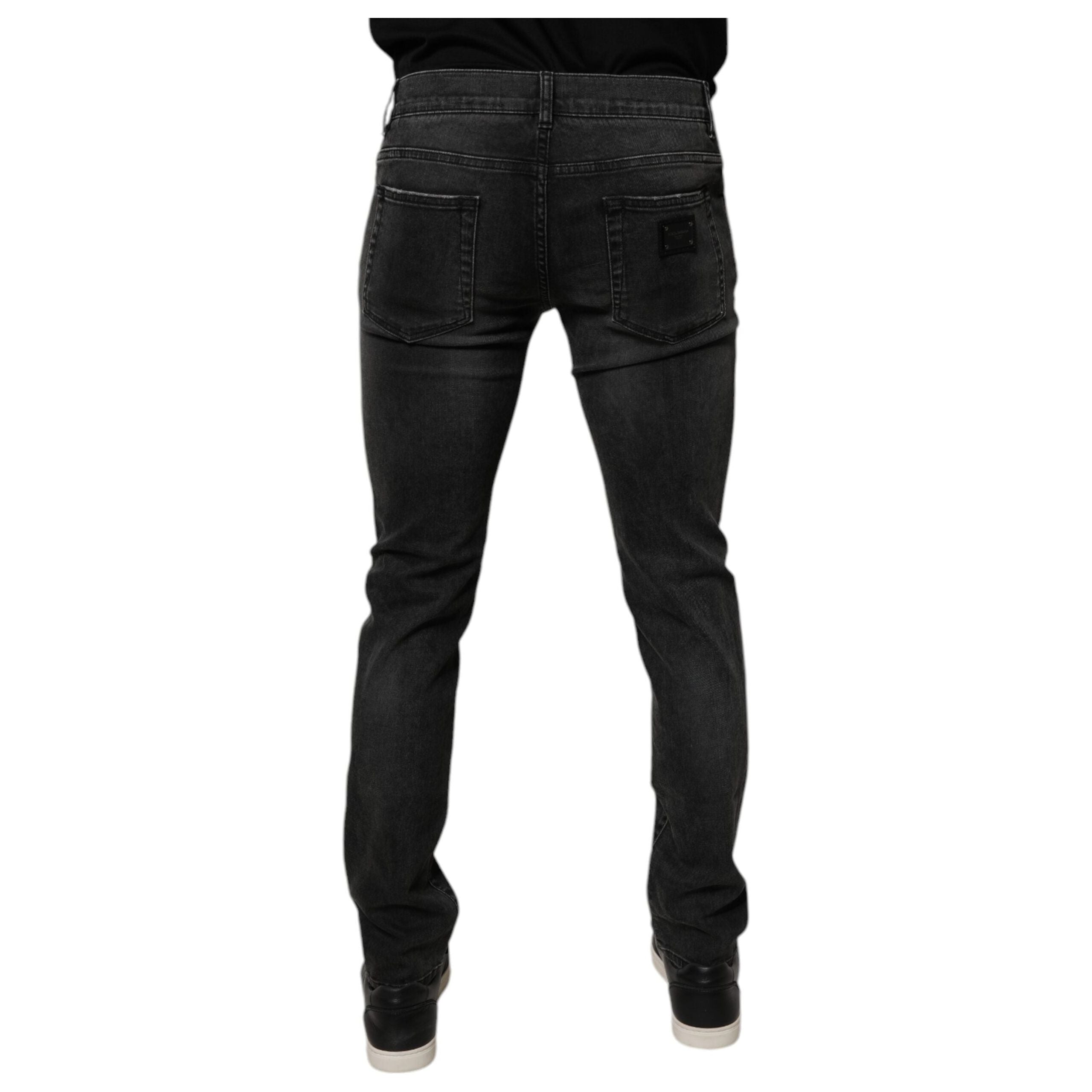 Dolce & Gabbana Black Cotton Stretch Skinny Denim Jeans