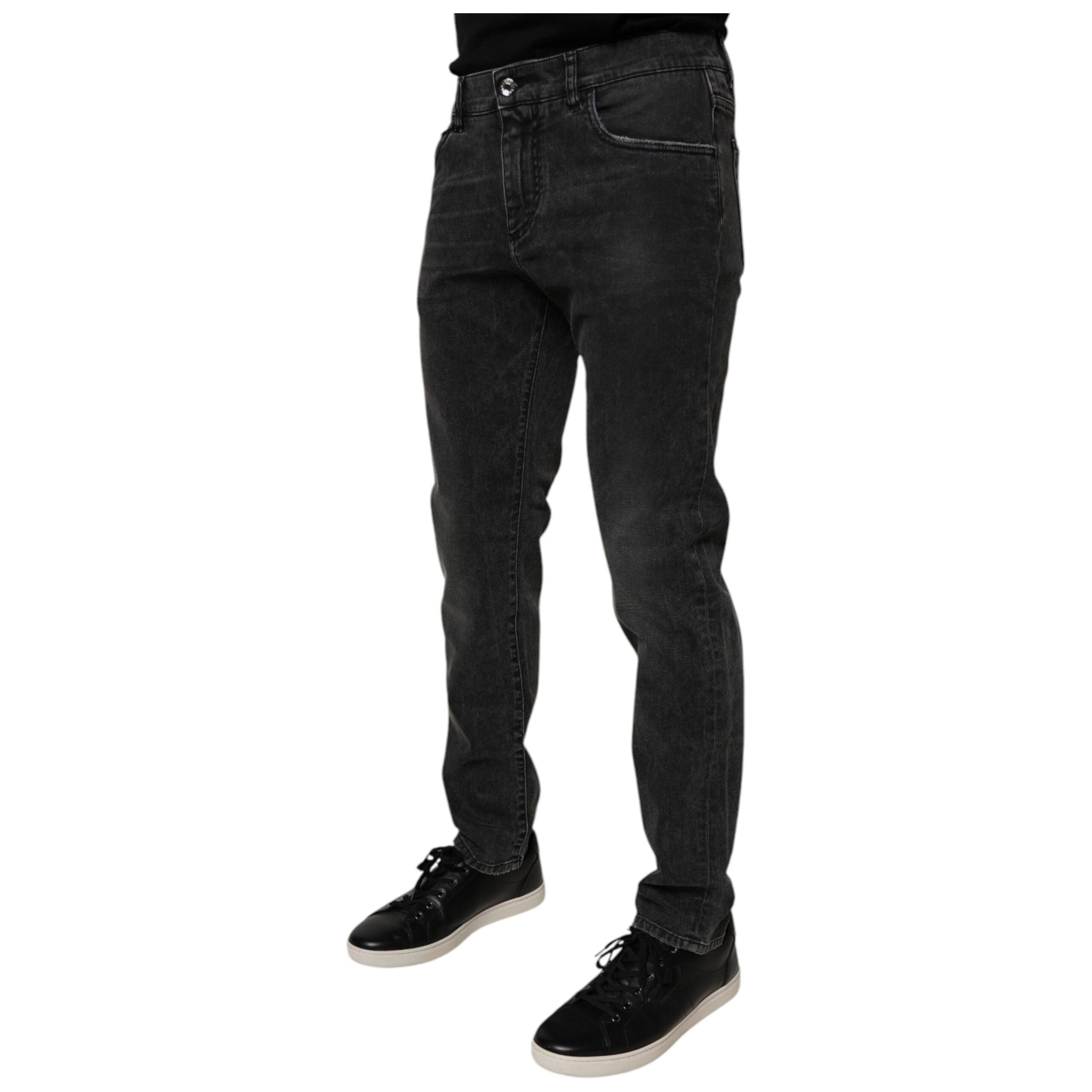 Dolce & Gabbana Black Cotton Stretch Skinny Denim Jeans