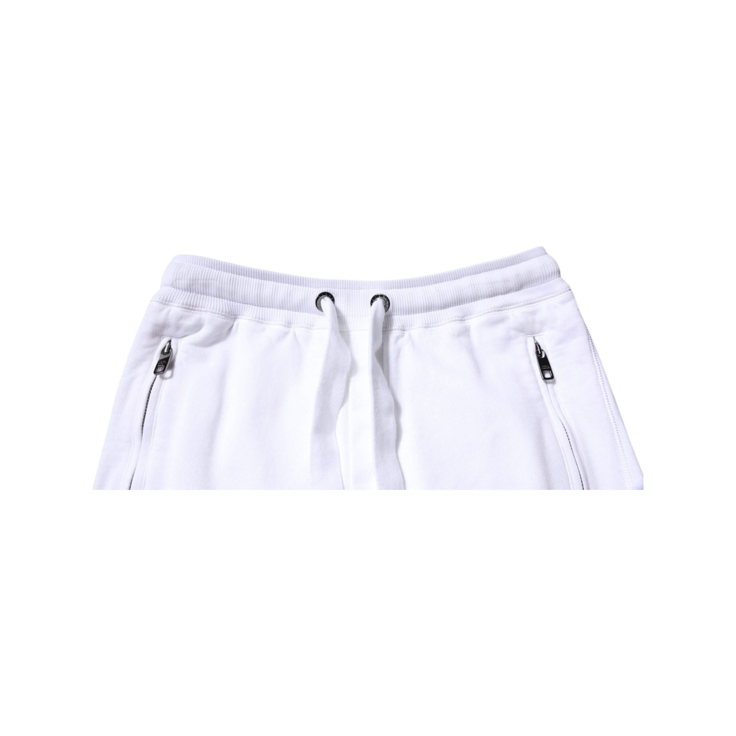 Dolce & Gabbana White Cotton Logo Jogger Pants Luxury Style