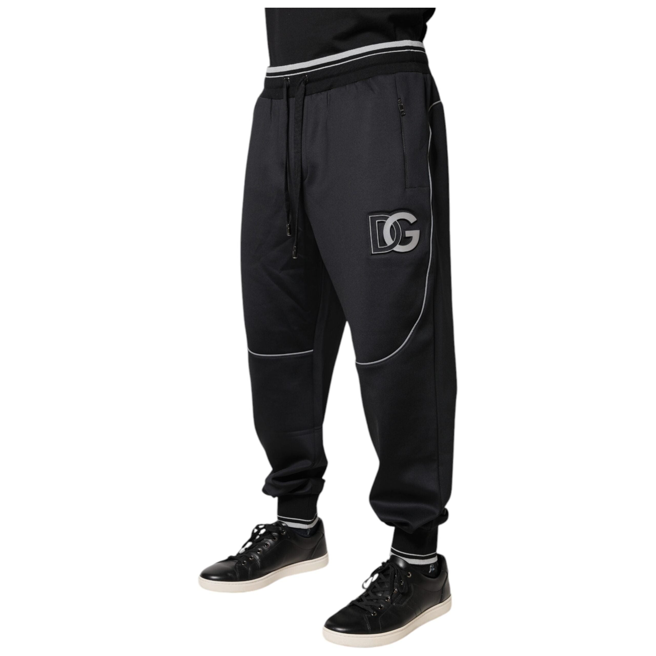 Dolce & Gabbana Black Cotton Jogger Pants for Elevated Style