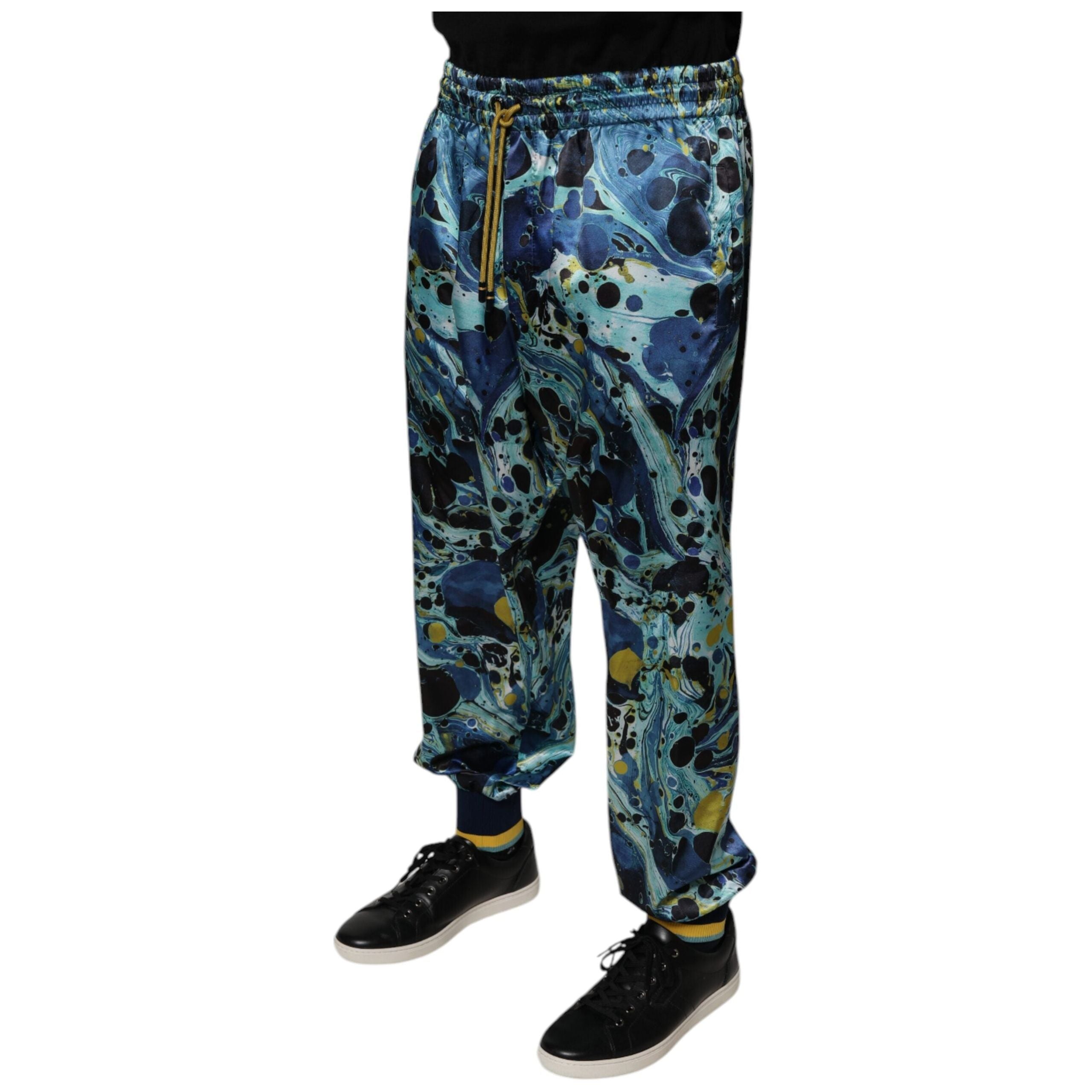 Dolce & Gabbana Multicolor Silk Blend Jogger Sweatpants