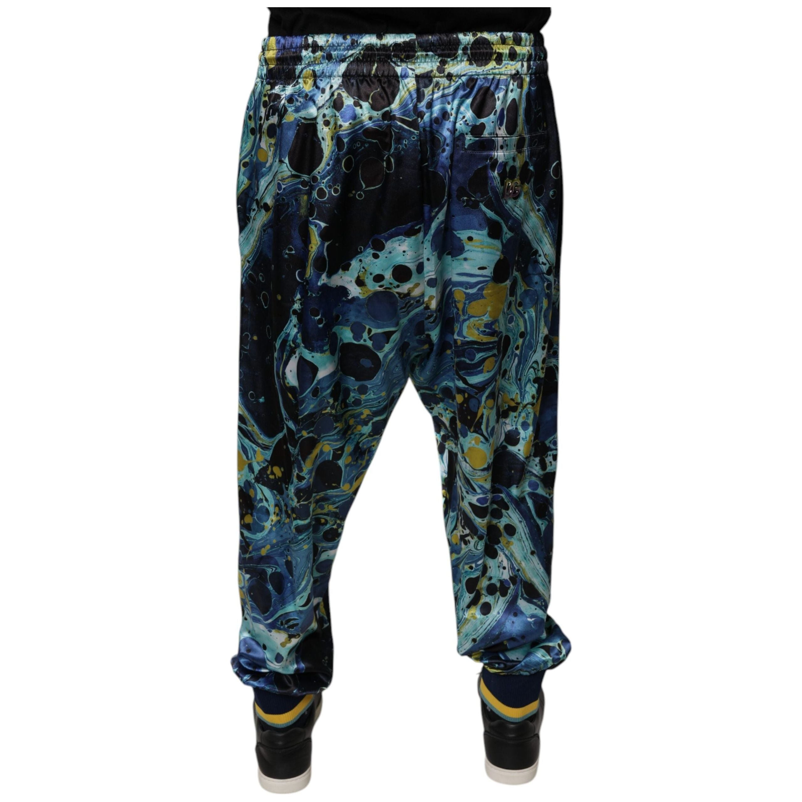 Dolce & Gabbana Multicolor Silk Blend Jogger Sweatpants