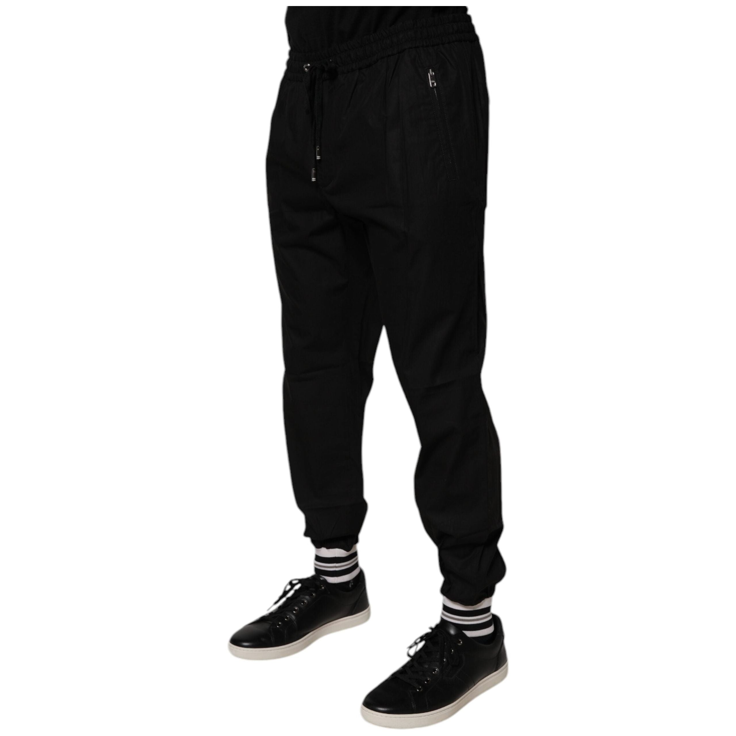 Dolce & Gabbana Black Cotton Jogger Sweatpants Pants