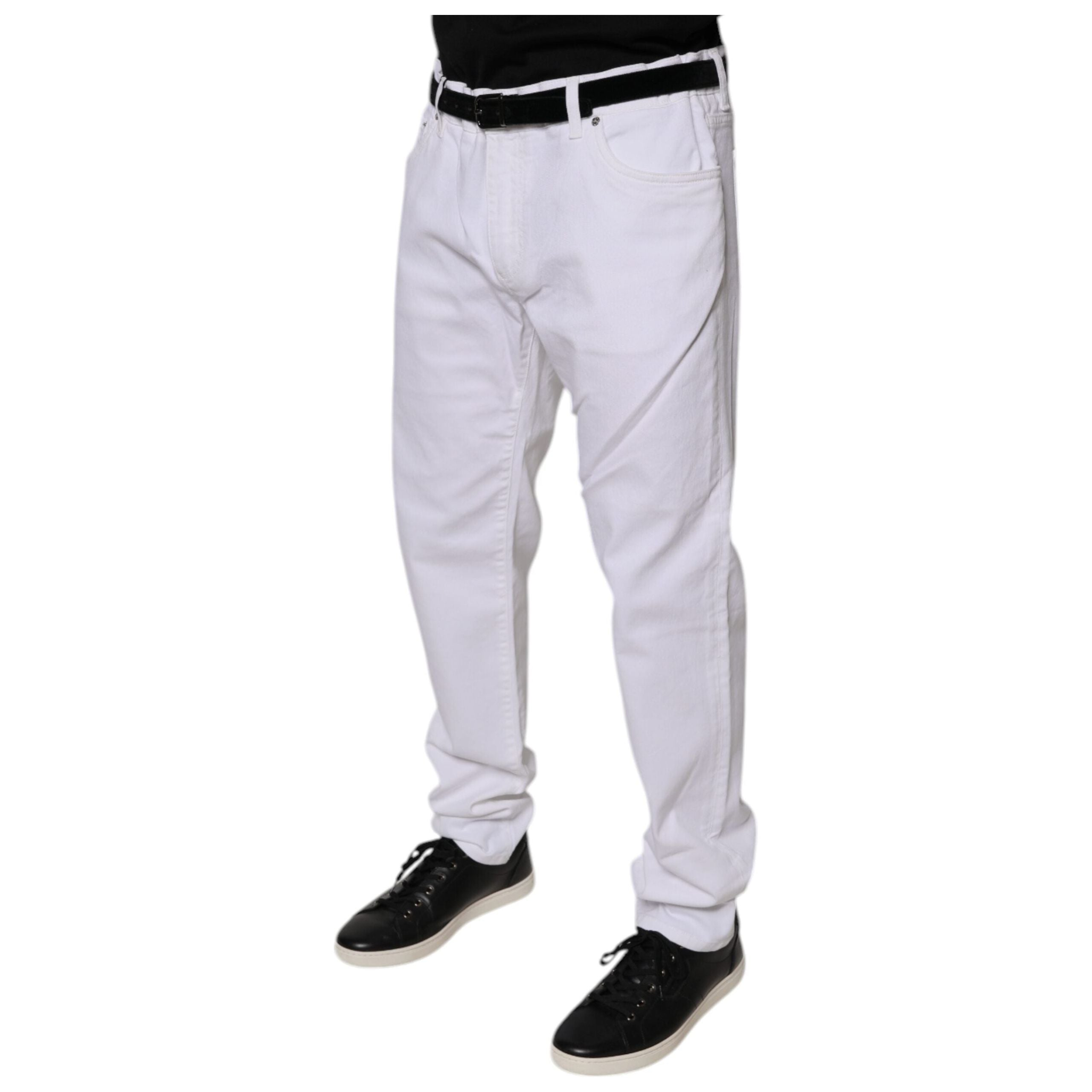Dolce & Gabbana White Cotton Stretch Skinny Denim Jeans