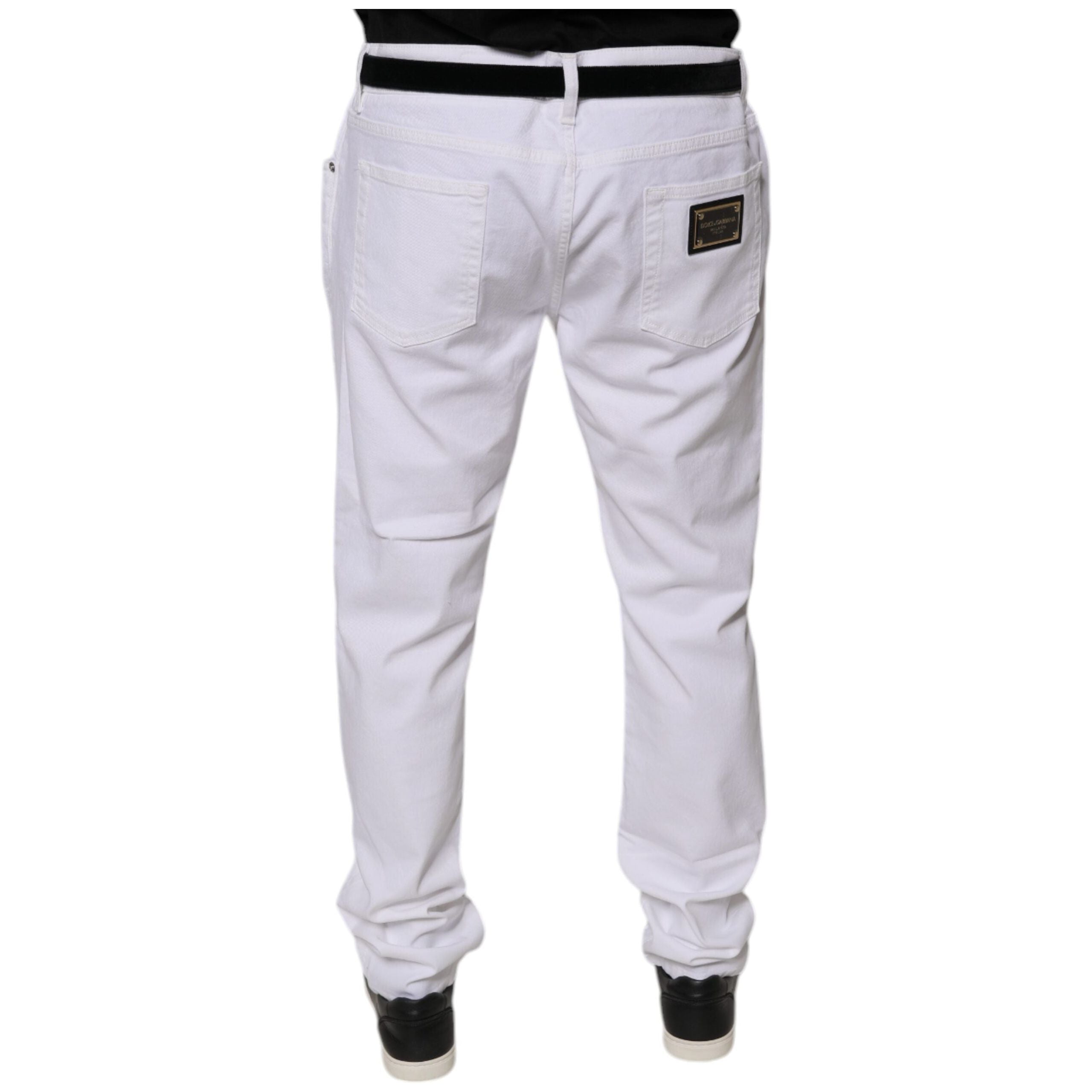 Dolce & Gabbana White Cotton Stretch Skinny Denim Jeans