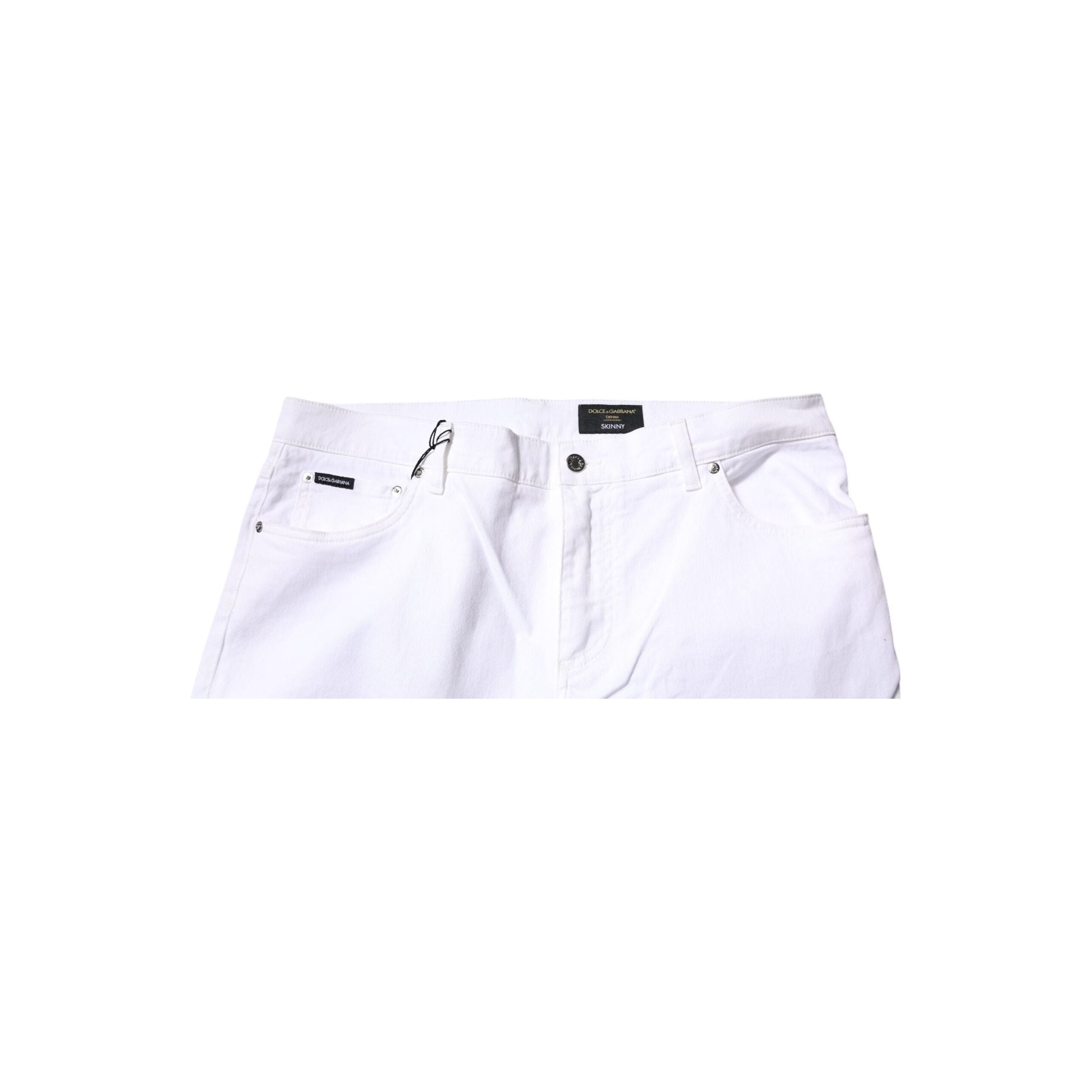 Dolce & Gabbana White Cotton Stretch Skinny Denim Jeans