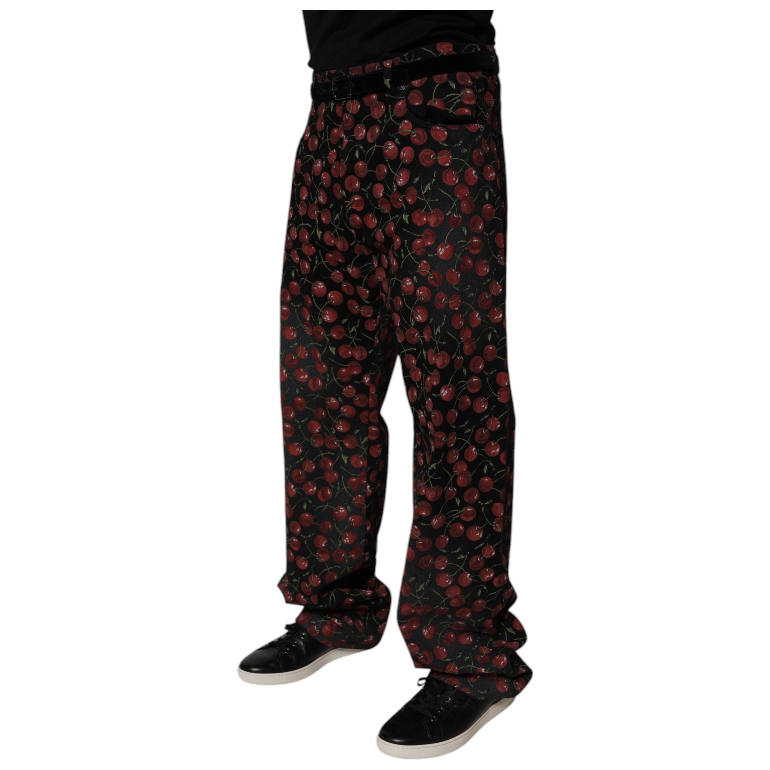 Dolce & Gabbana Black Cherry Cotton Straight Denim Jeans
