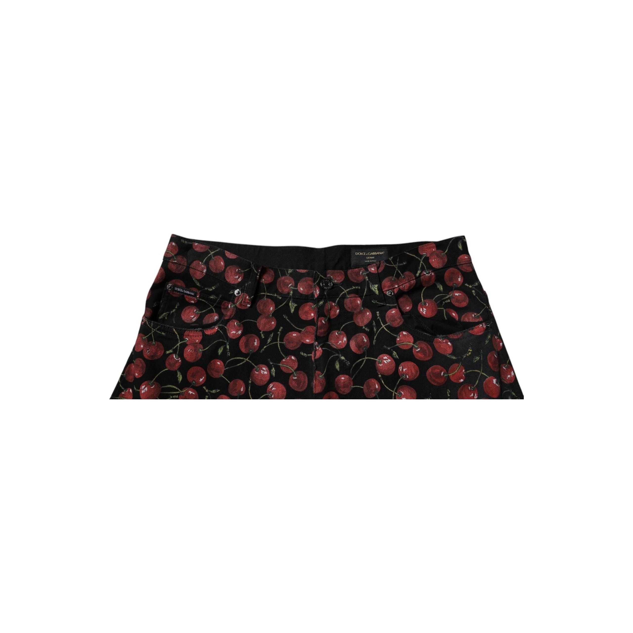 Dolce & Gabbana Black Cherry Cotton Straight Denim Jeans