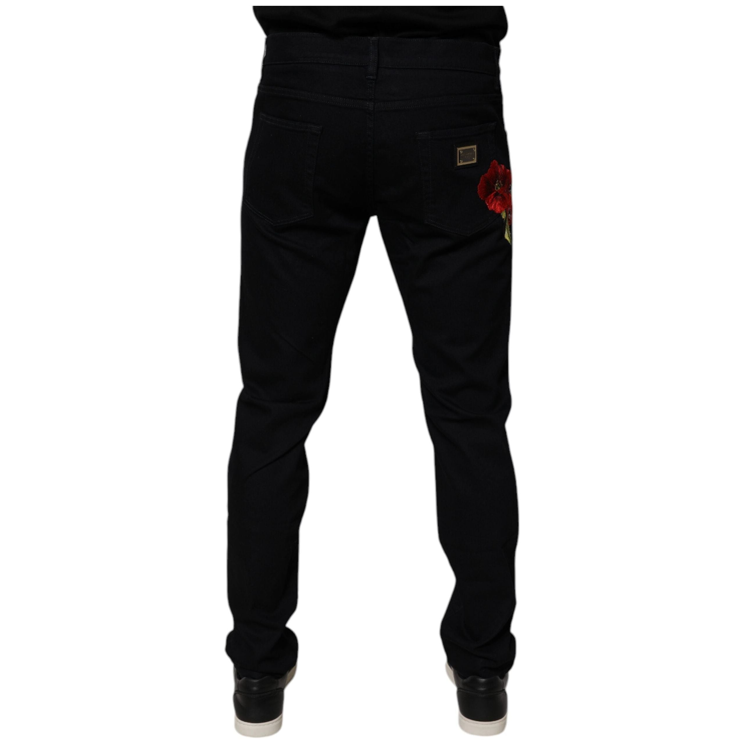 Dolce & Gabbana Black Cotton Stretch Slim Fit Denim Jeans
