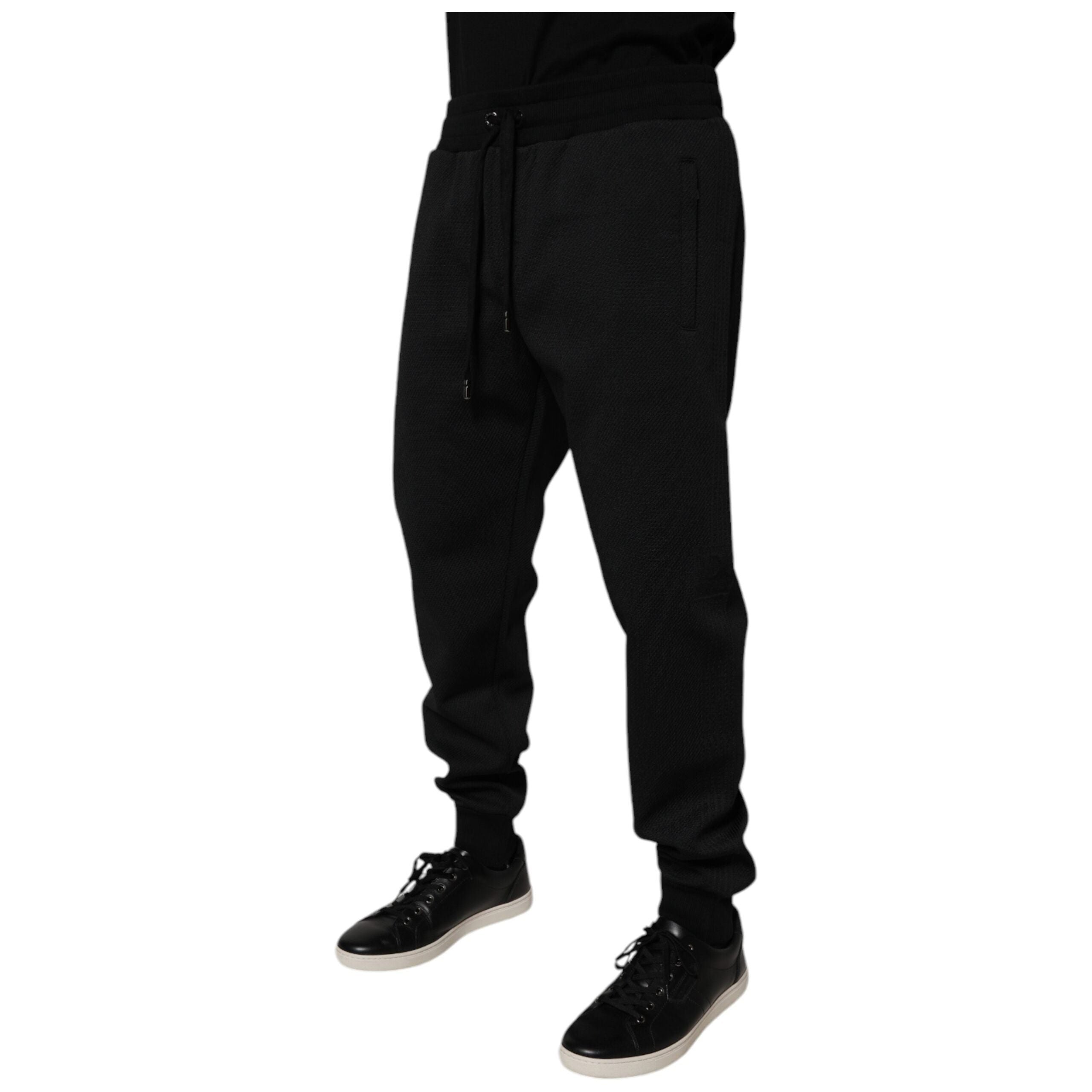 Dolce & Gabbana Black Cotton Jogger Sweatpants for Elevated Style
