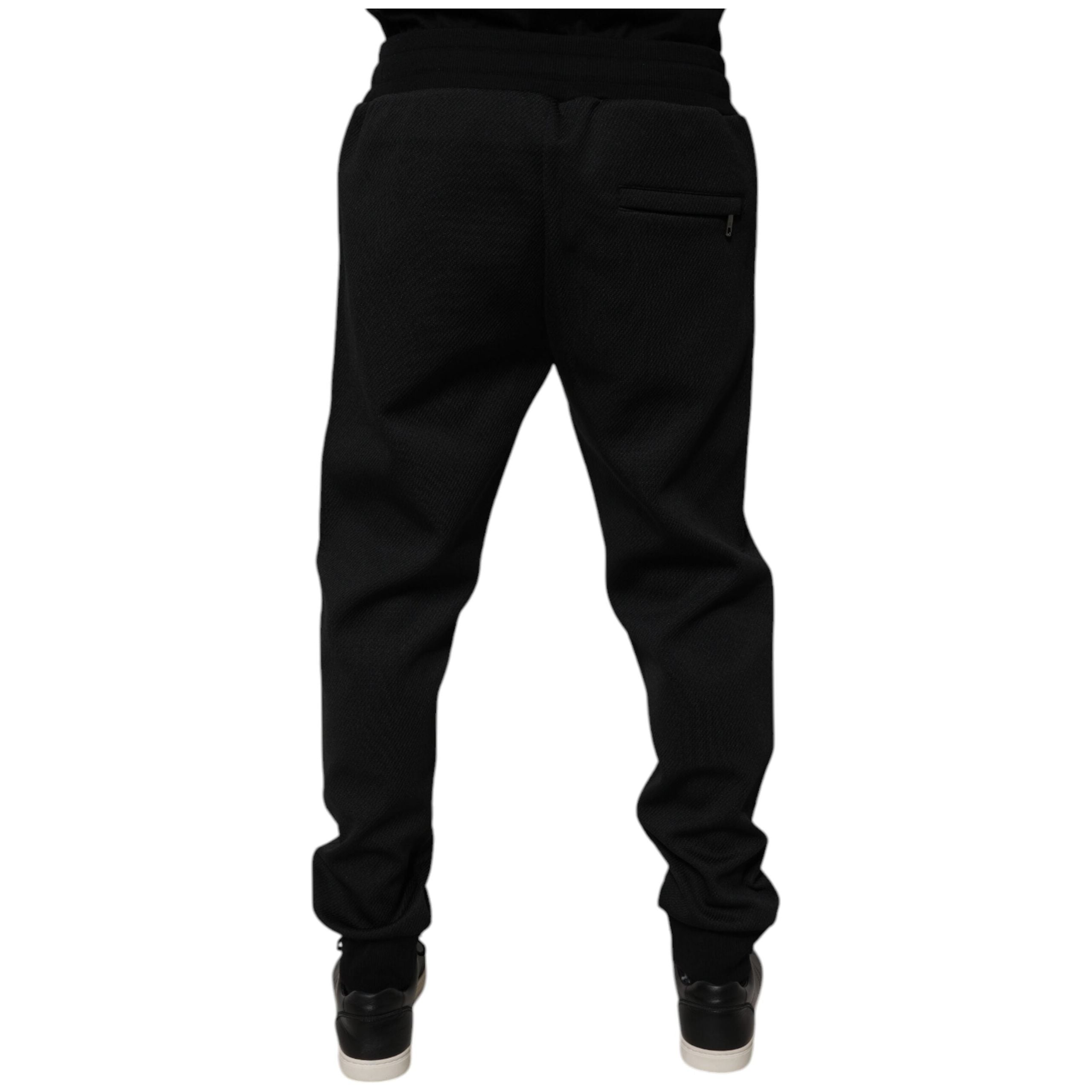 Dolce & Gabbana Black Cotton Jogger Sweatpants for Elevated Style