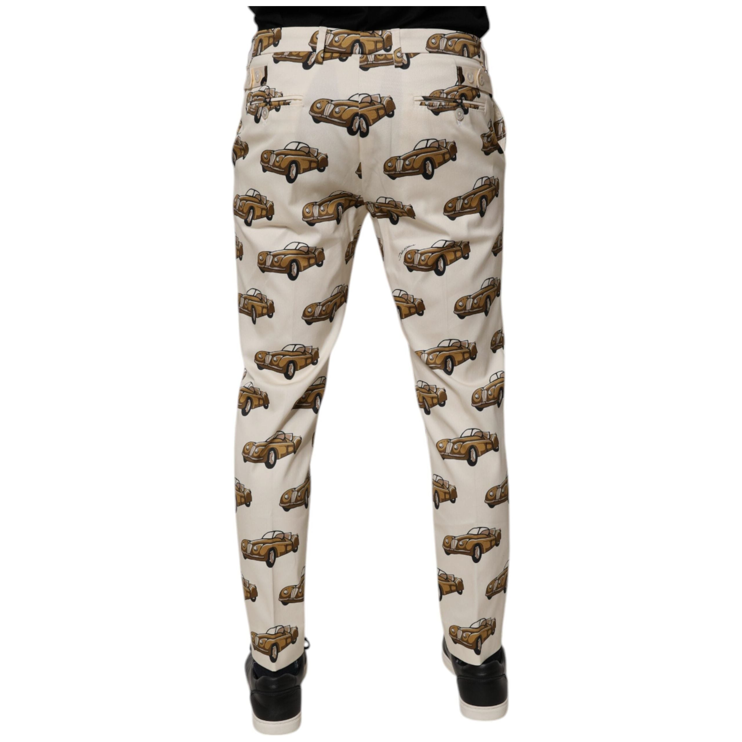 Dolce & Gabbana Off White Cars Cotton Skinny Denim Jeans