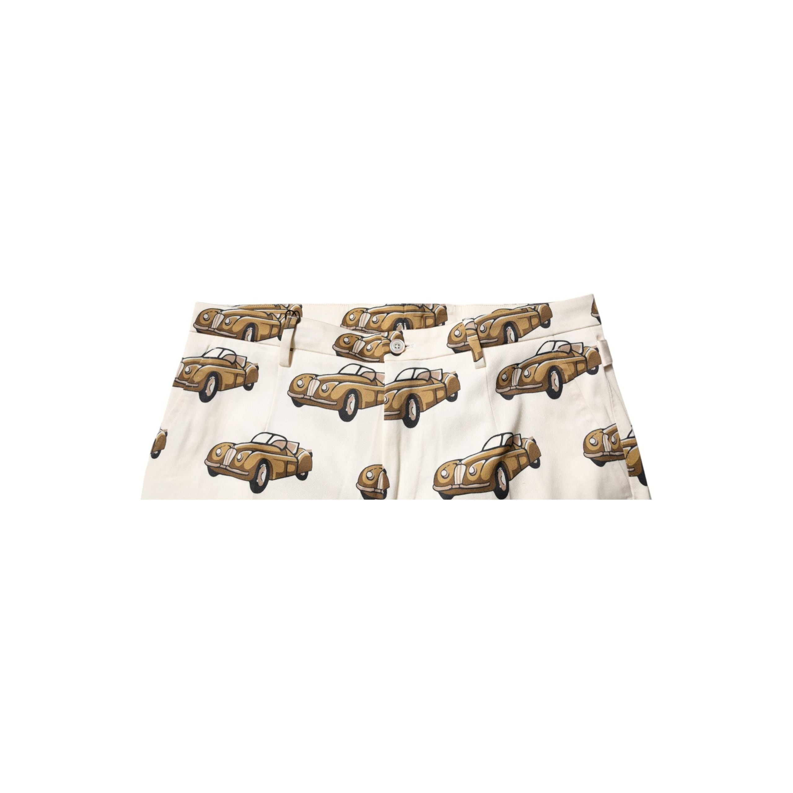 Dolce & Gabbana Off White Cars Cotton Skinny Denim Jeans