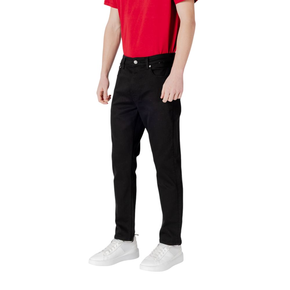 Calvin Klein Black Denim Cotton Pants for Modern Elegance