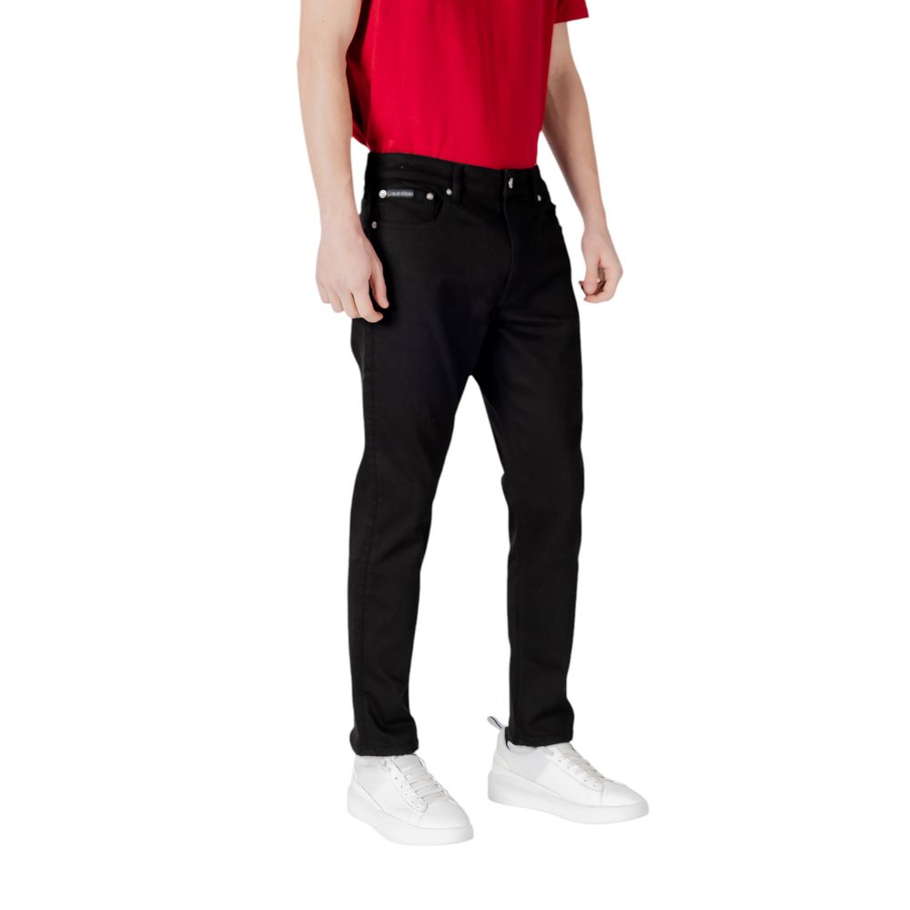 Calvin Klein Black Denim Cotton Pants for Modern Elegance