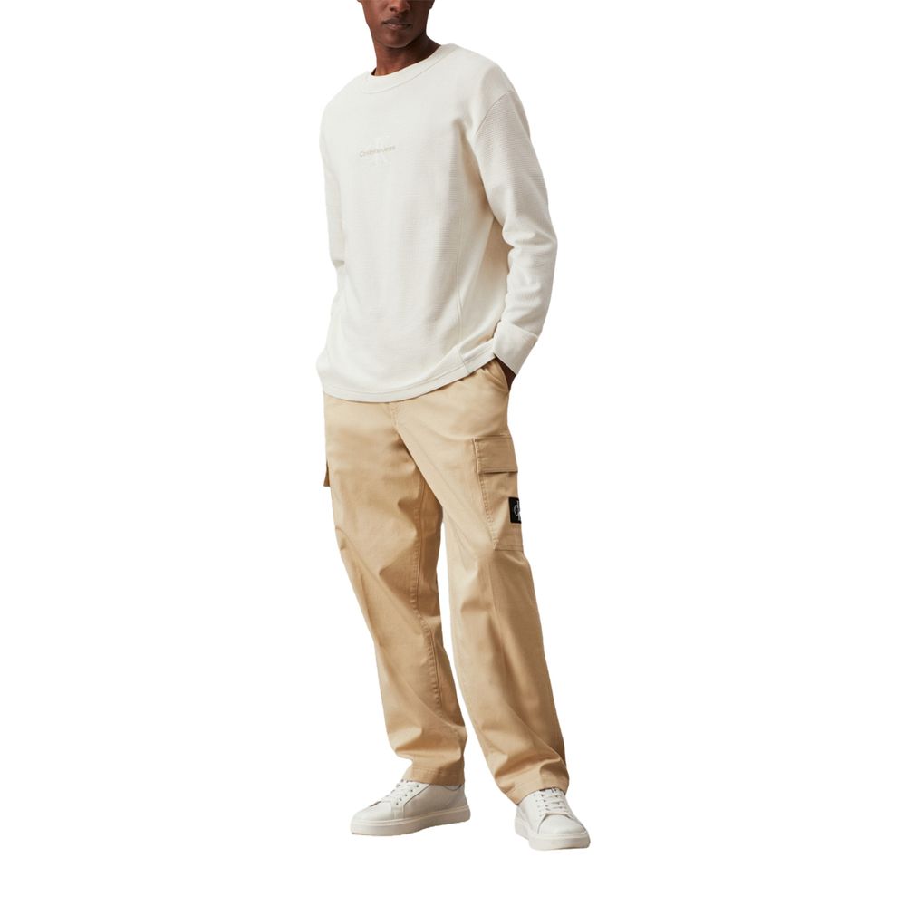 Calvin Klein Beige Cotton Jeans for Effortless Elegance