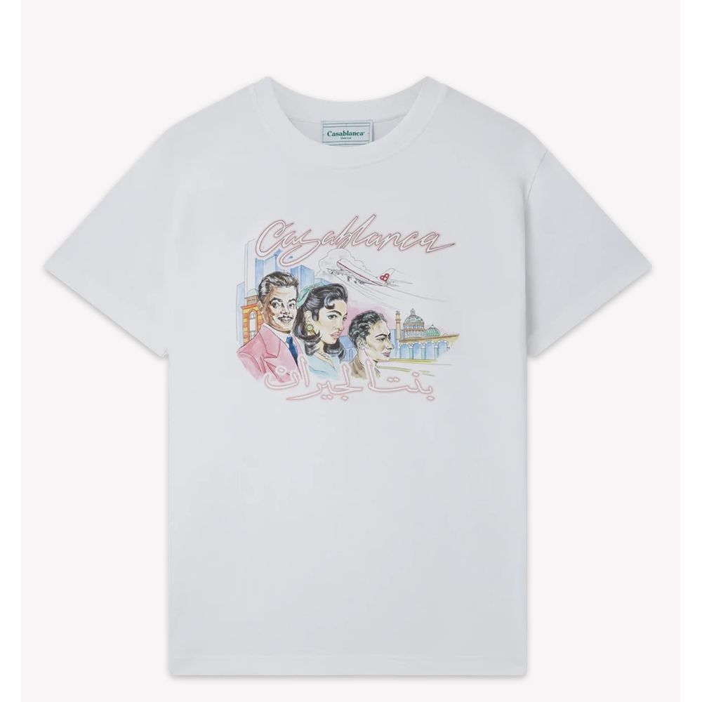 Casablanca White Cotton T-Shirt for Effortless Elegance