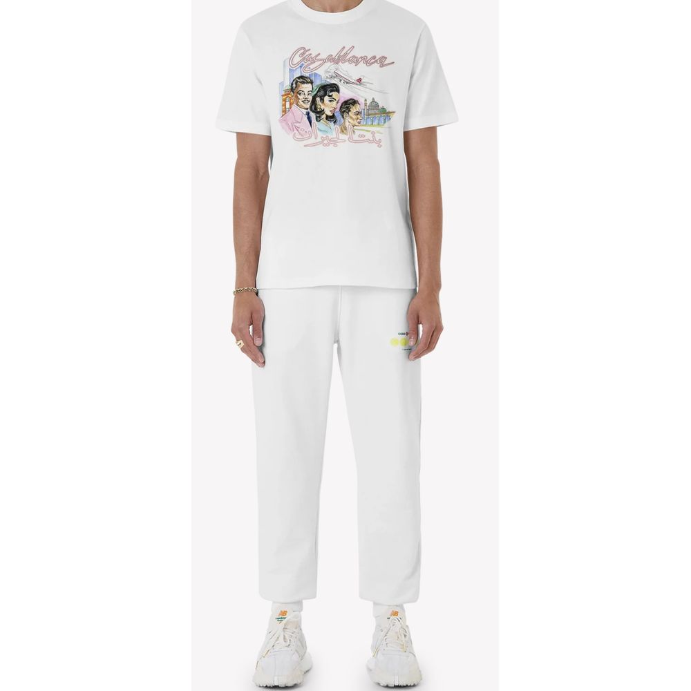 Casablanca White Cotton T-Shirt for Effortless Elegance