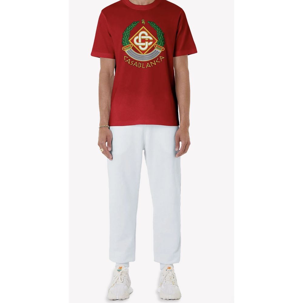 Casablanca Red Cotton T-Shirt for Effortless Elegance