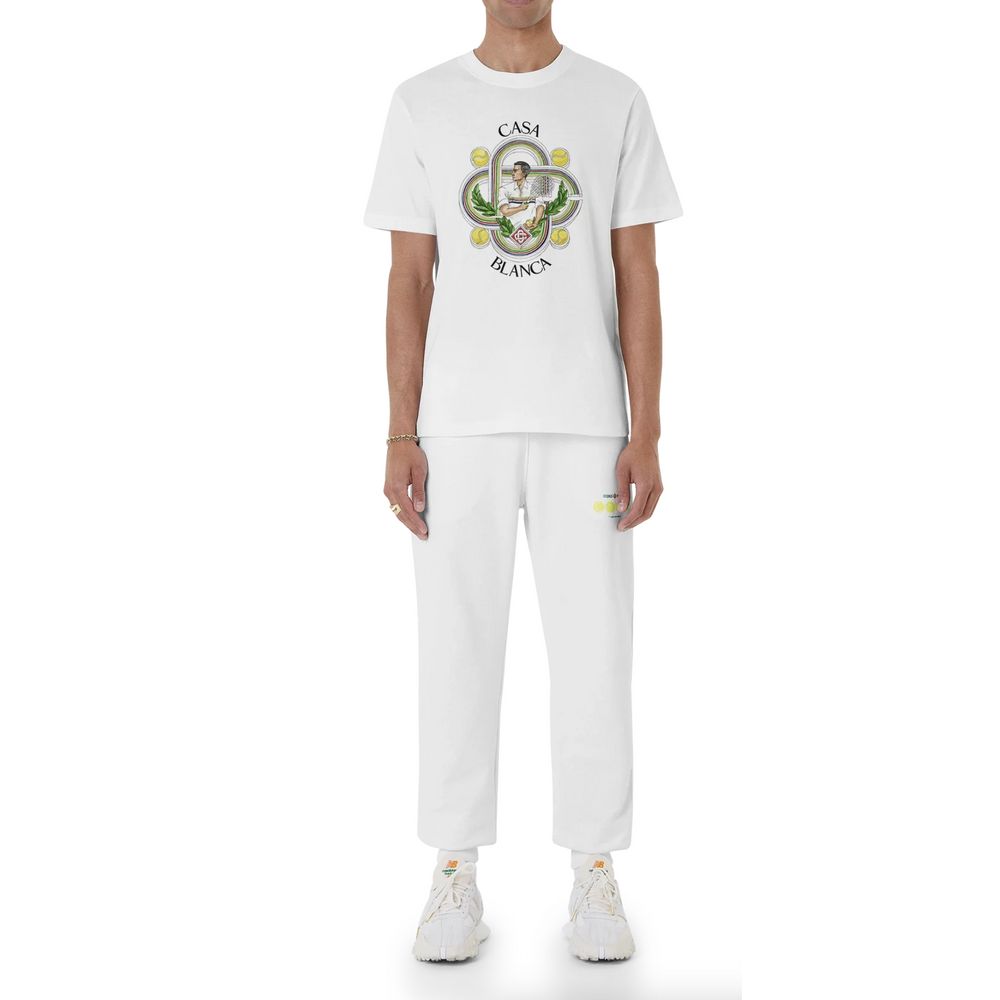Casablanca White Cotton T-Shirt - Effortless Luxury Elegance