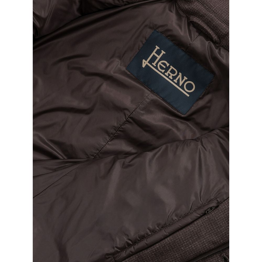 Herno Brown Wool Jacket - Timeless Elegance Redefined